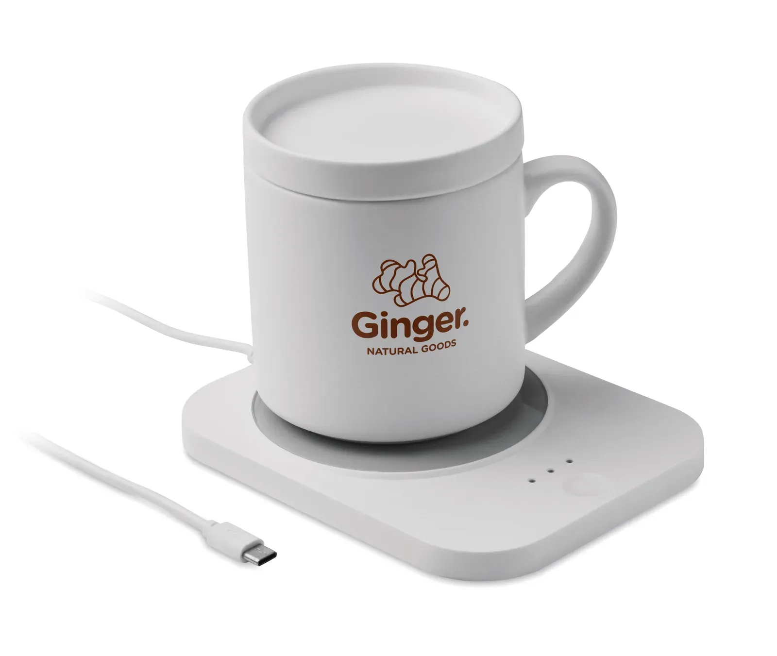 Siroter 2-in-1 Wireless Charger & Mug Warmer – Ceramic Mug Included — White