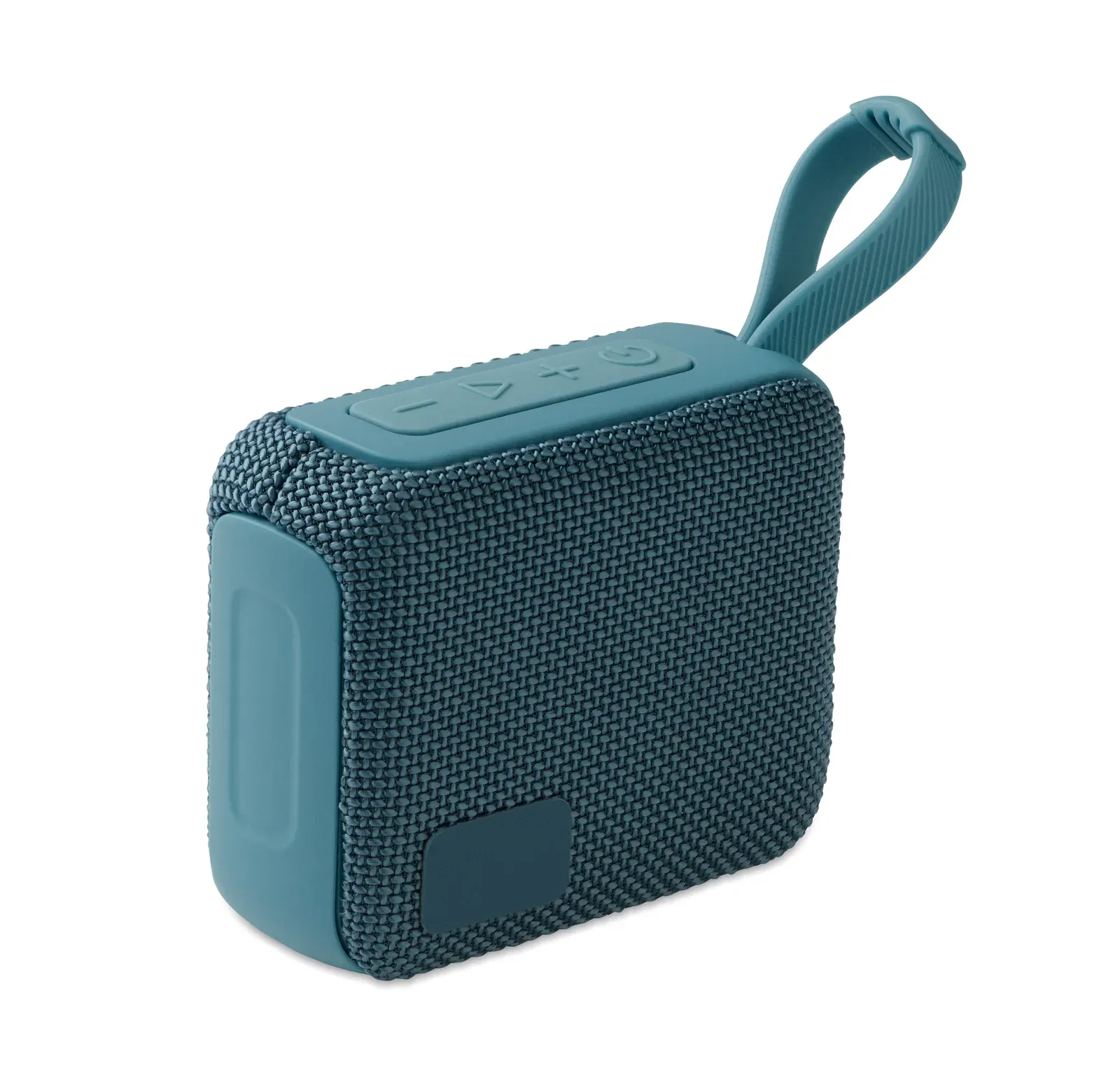 Oblo Wireless 5.0 Speaker – RPET Fabric with Hanging Cord, 5W / 800 mAh — Petrol