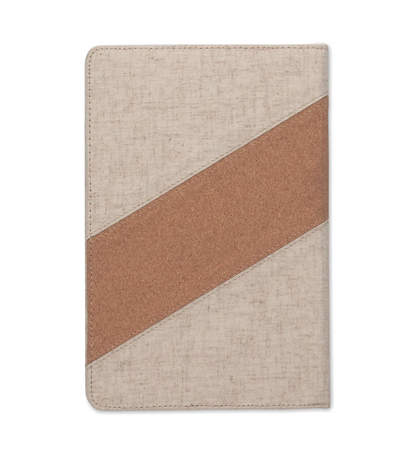 Cortona A5 Notebook with 15W Wireless Charger – Cotton & Cork Cover, 128-Page Refill — Beige