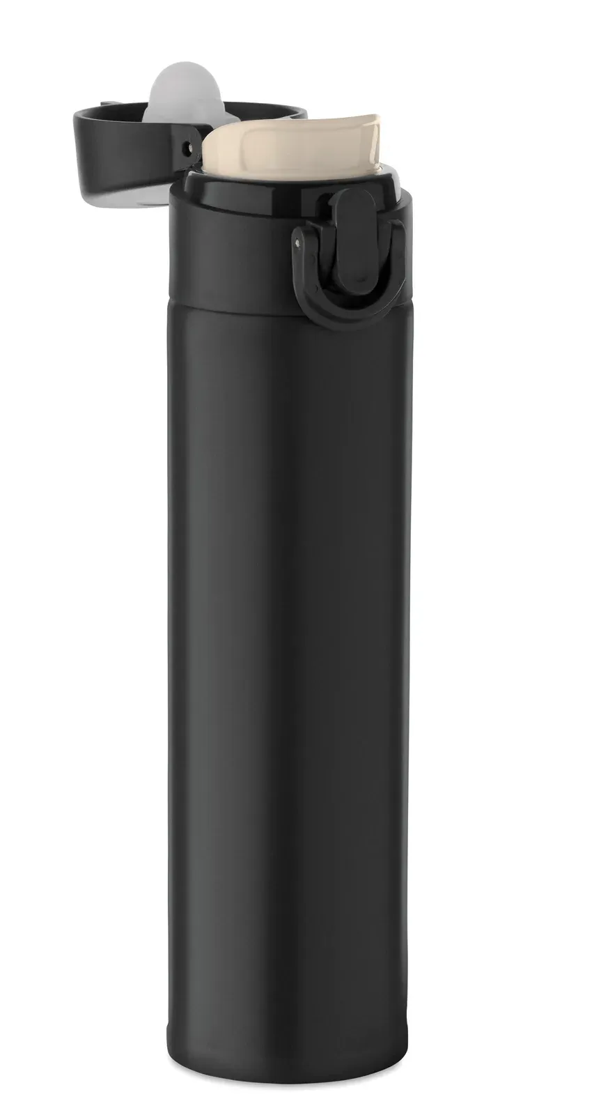 Bots – Double Wall Drinking Bottle in Recycled Stainless Steel (90% Recycled Stainless Steel and 10% Stainless Steel) — Black