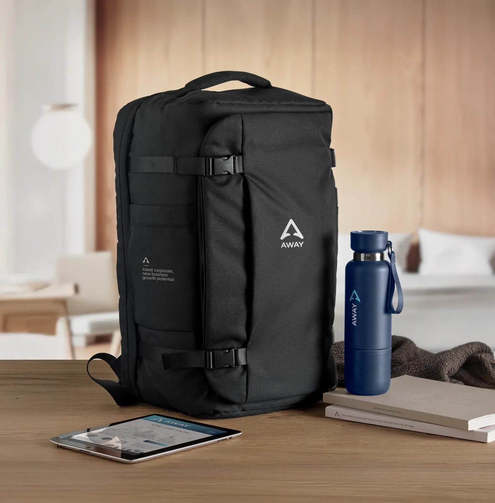 RPET Laptop Backpack Namur with Tablet Storage 34X23X52 cm MO2738 — Black