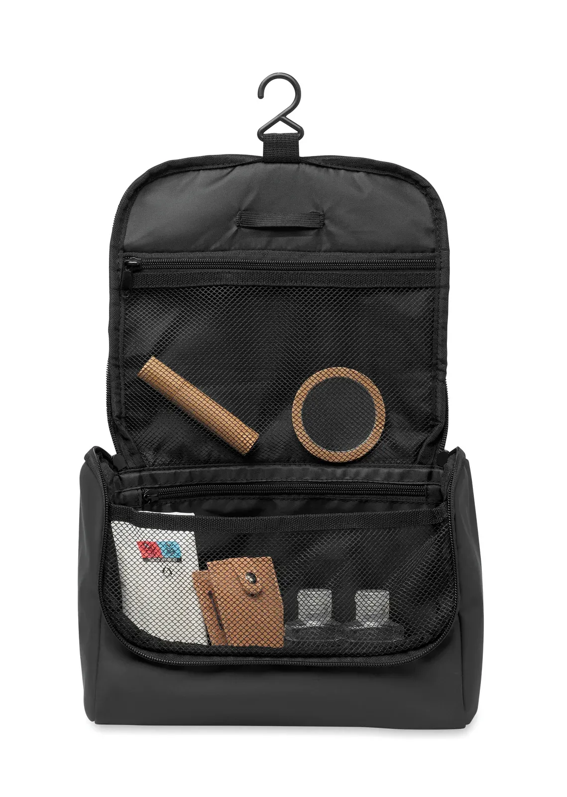 Away Cosmetic Organiser Bag PU Hanging Hook — Black