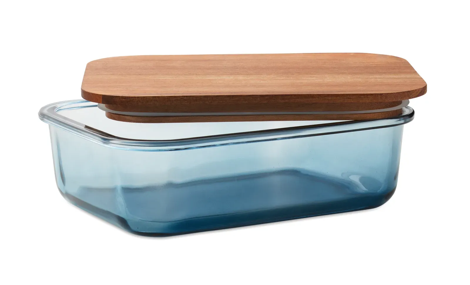 Vitrio Lunch – Lunch Box in Glass with Acacia Wooden Lid and RPET Elastic Band Closure