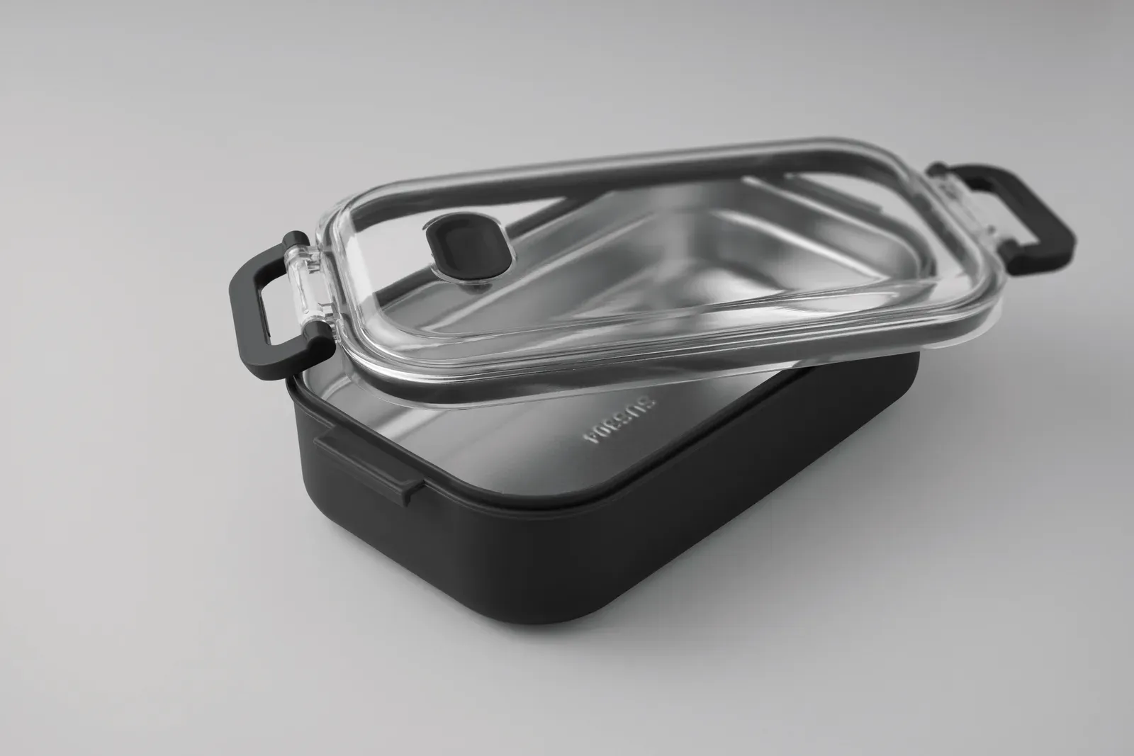 Hoagie – Lunch or Sandwich Box in PP with Bamboo Lid — Black