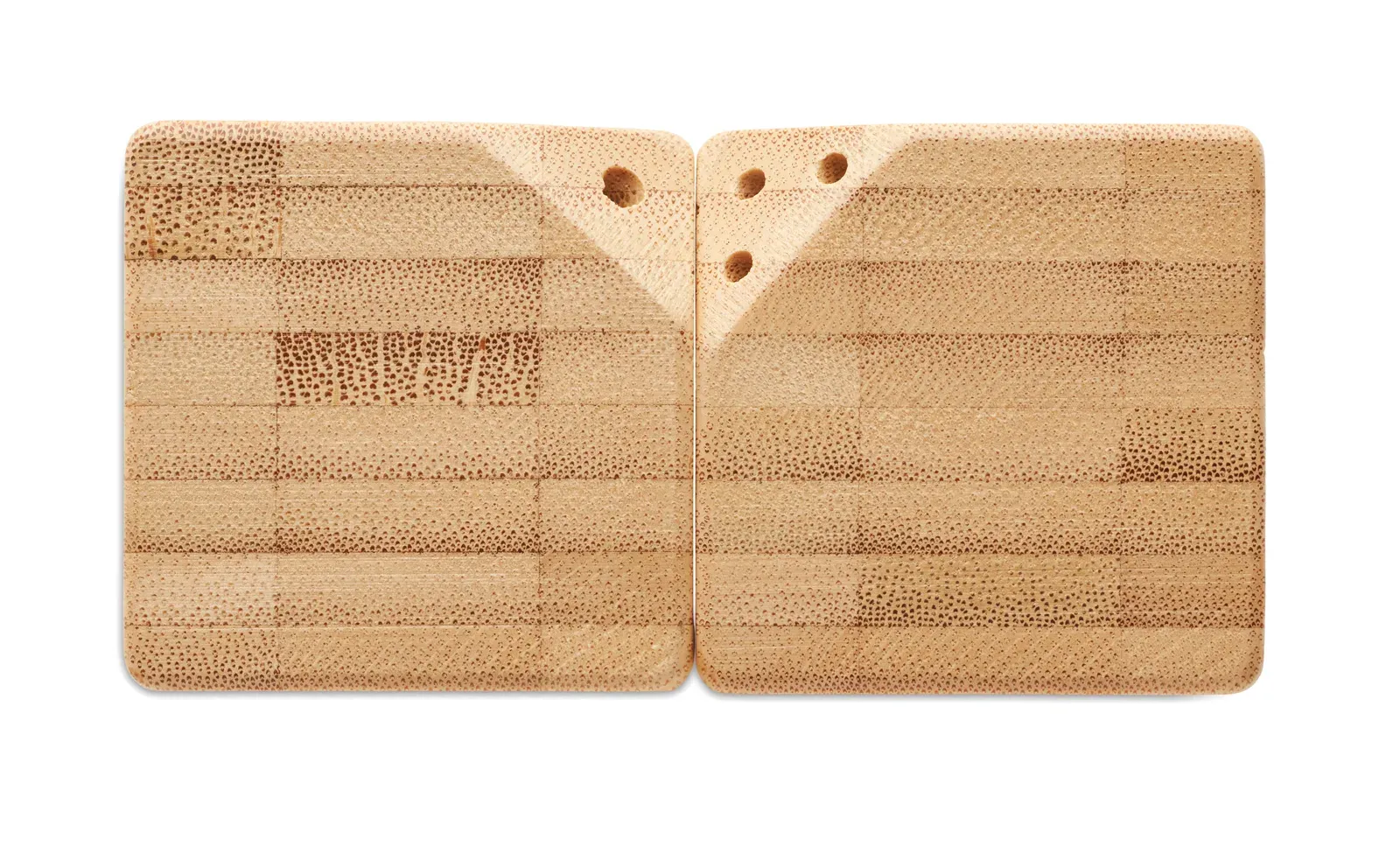 Both – Magnetic Bamboo Salt and Pepper Set with PP Plug Closure at the Base; The Two Shakers Connect Magnetically — Wood