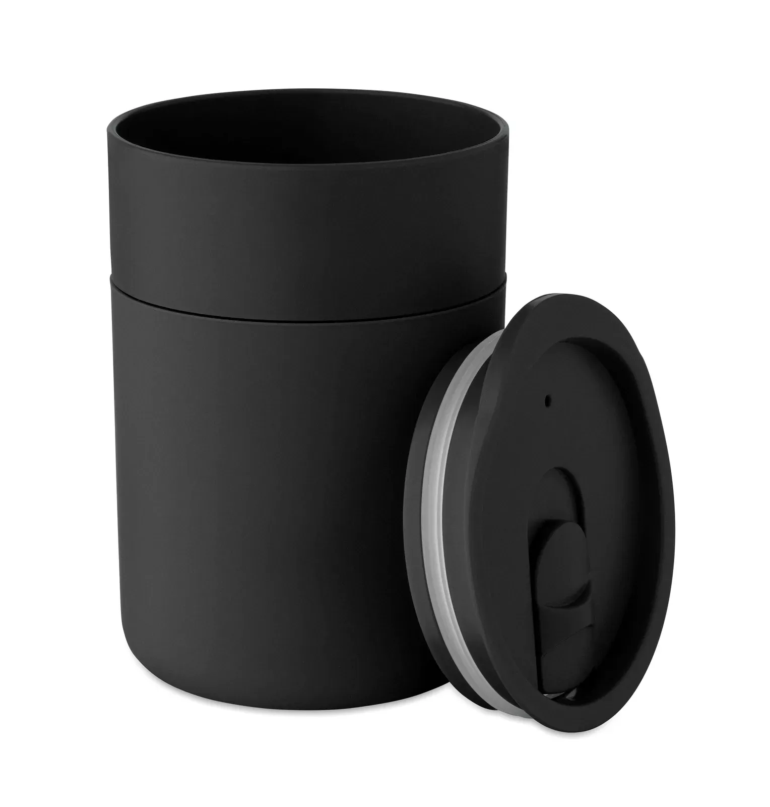 Goblet – PP Tumbler with Silicone Sleeve and PP Sliding Lid — Black