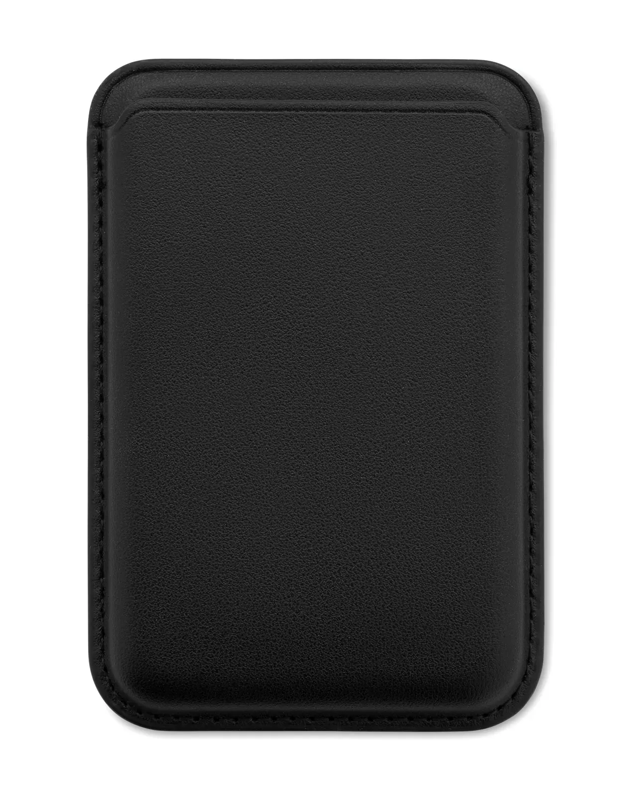 Karta Magnetic PU Leather Card Holder – Holds 3 Cards — Black