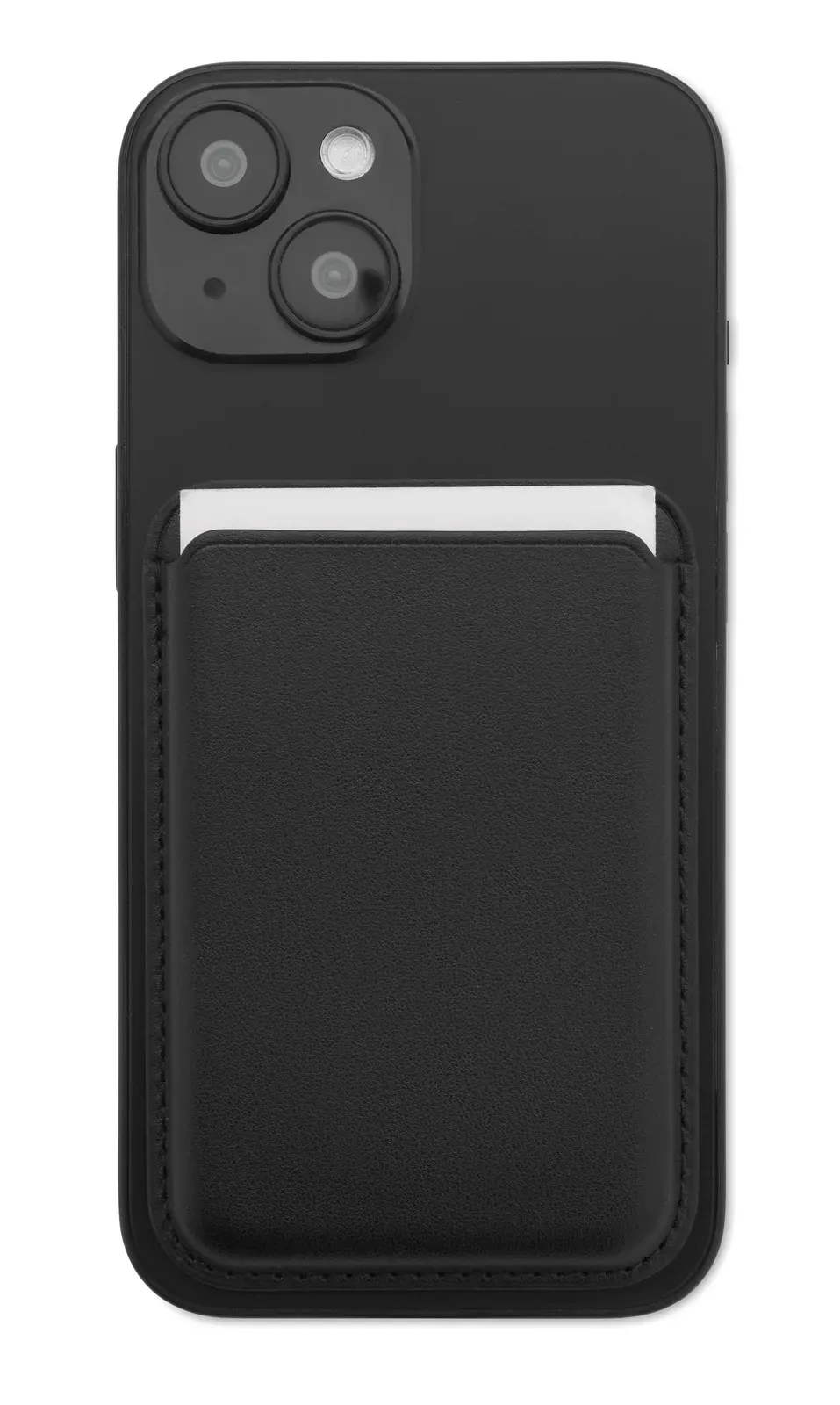 Karta Magnetic PU Leather Card Holder – Holds 3 Cards — Black