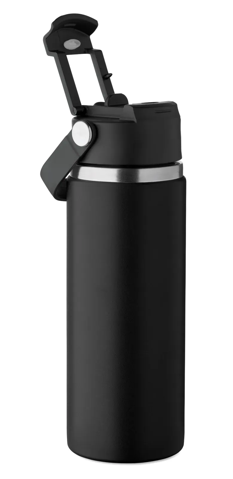 Suma Grip – Double Wall Insulated Bottle in Recycled Stainless Steel (90% Recycled Stainless and 10% Stainless Steel) — Black