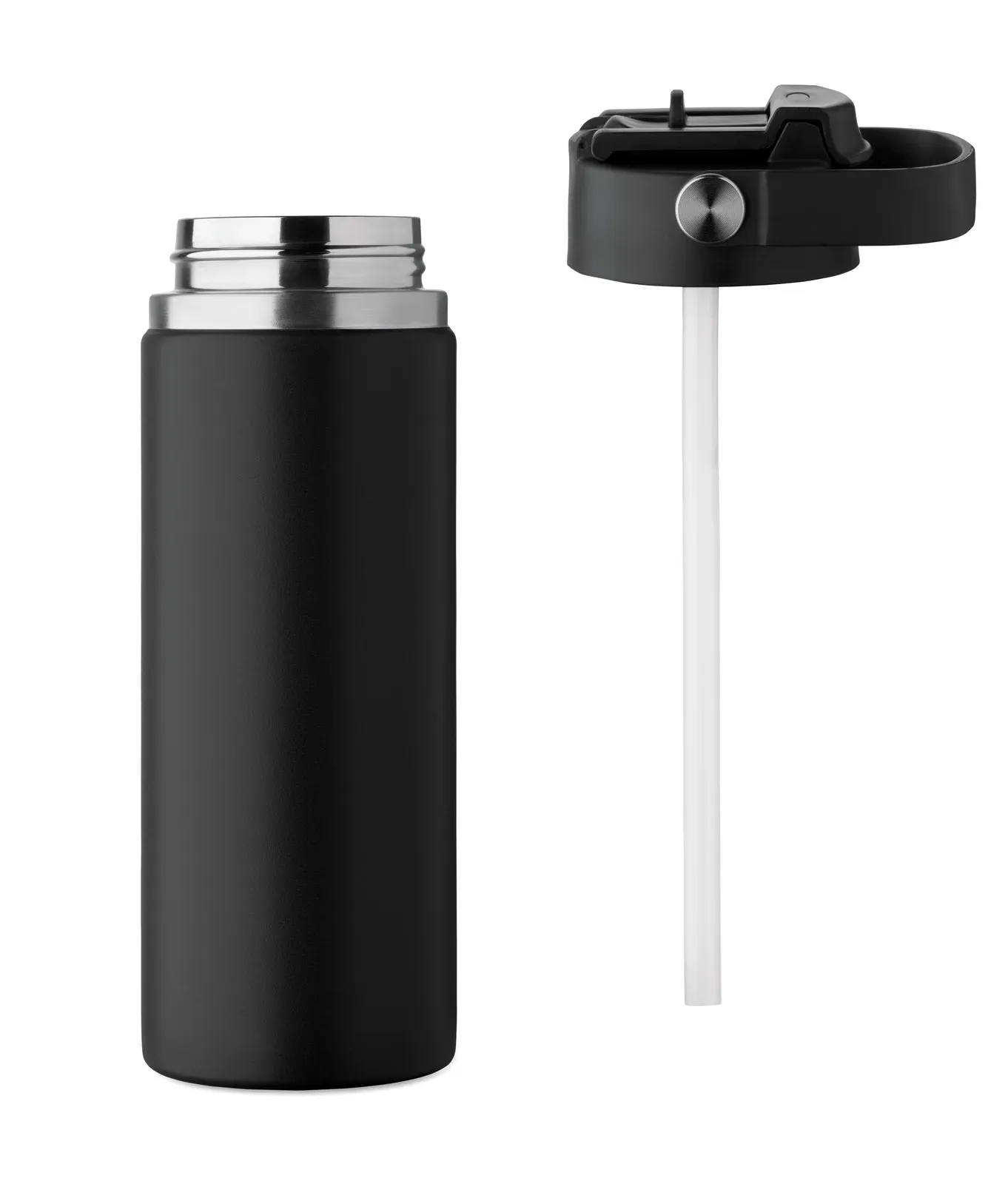 Suma Grip – Double Wall Insulated Bottle in Recycled Stainless Steel (90% Recycled Stainless and 10% Stainless Steel) — Black
