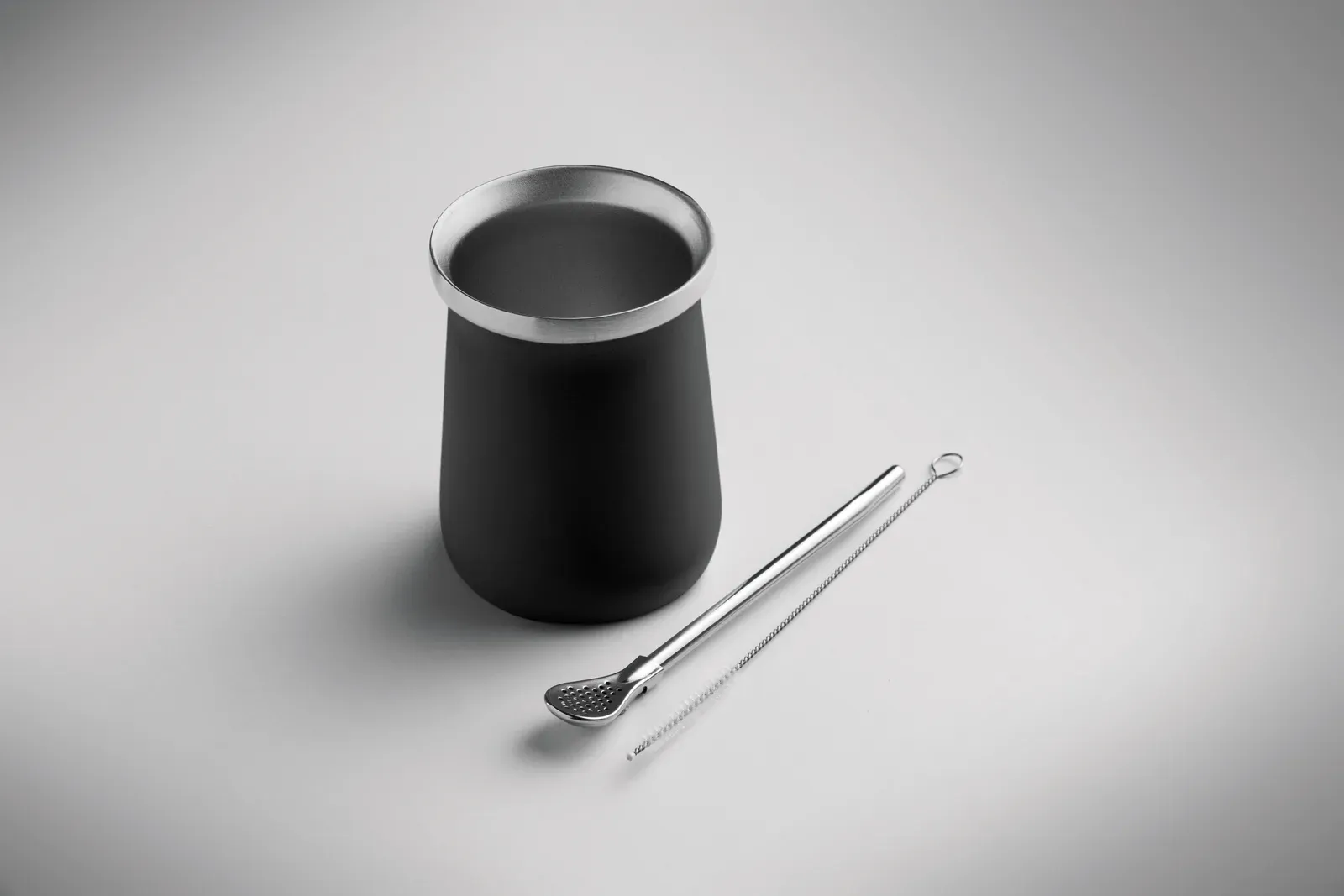 Miyerba – Double Wall Yerba Mate Cup in Recycled Stainless Steel (90% Recycled Stainless and 10% Stainless Steel) — Black