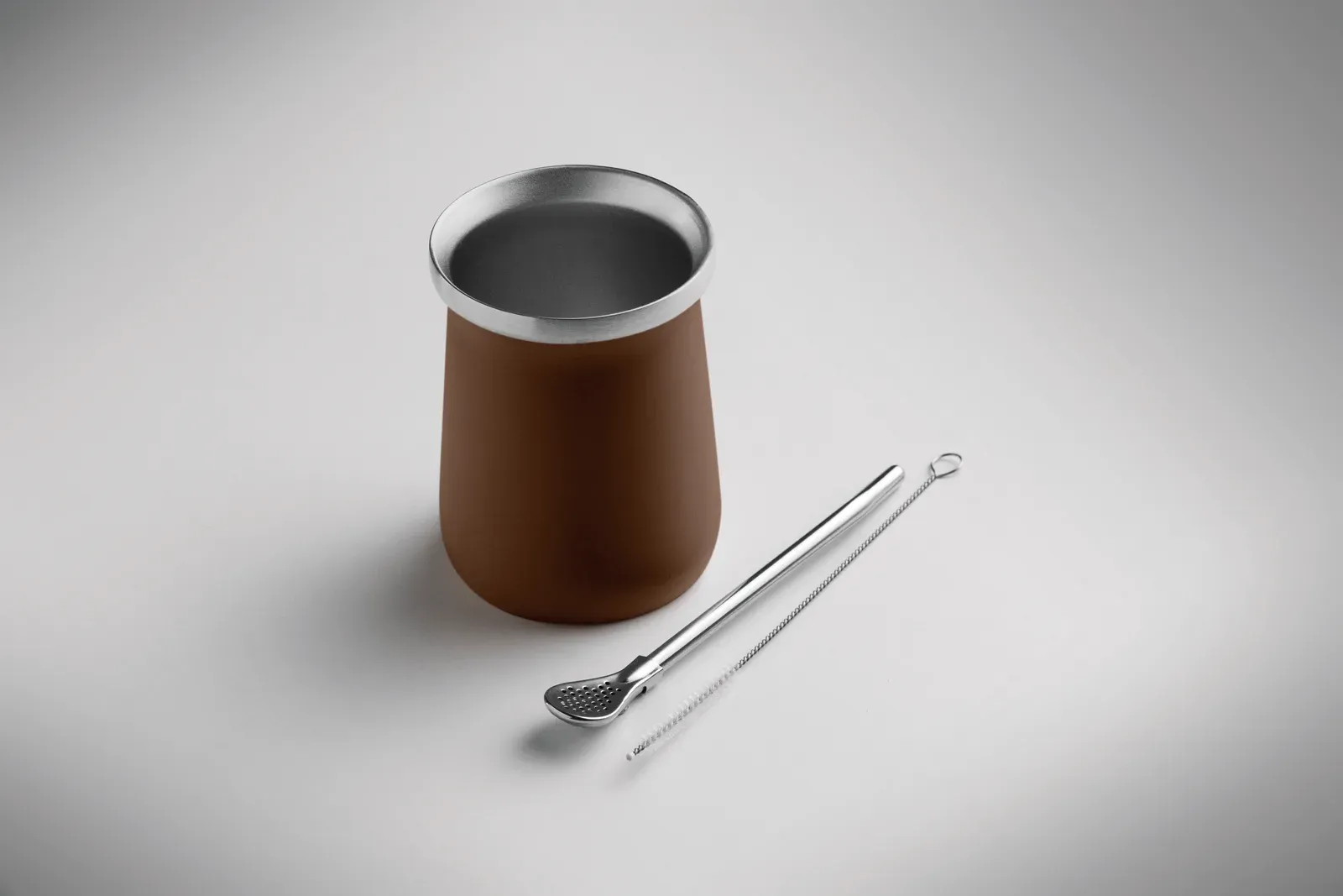Miyerba – Double Wall Yerba Mate Cup in Recycled Stainless Steel (90% Recycled Stainless and 10% Stainless Steel) — Brown