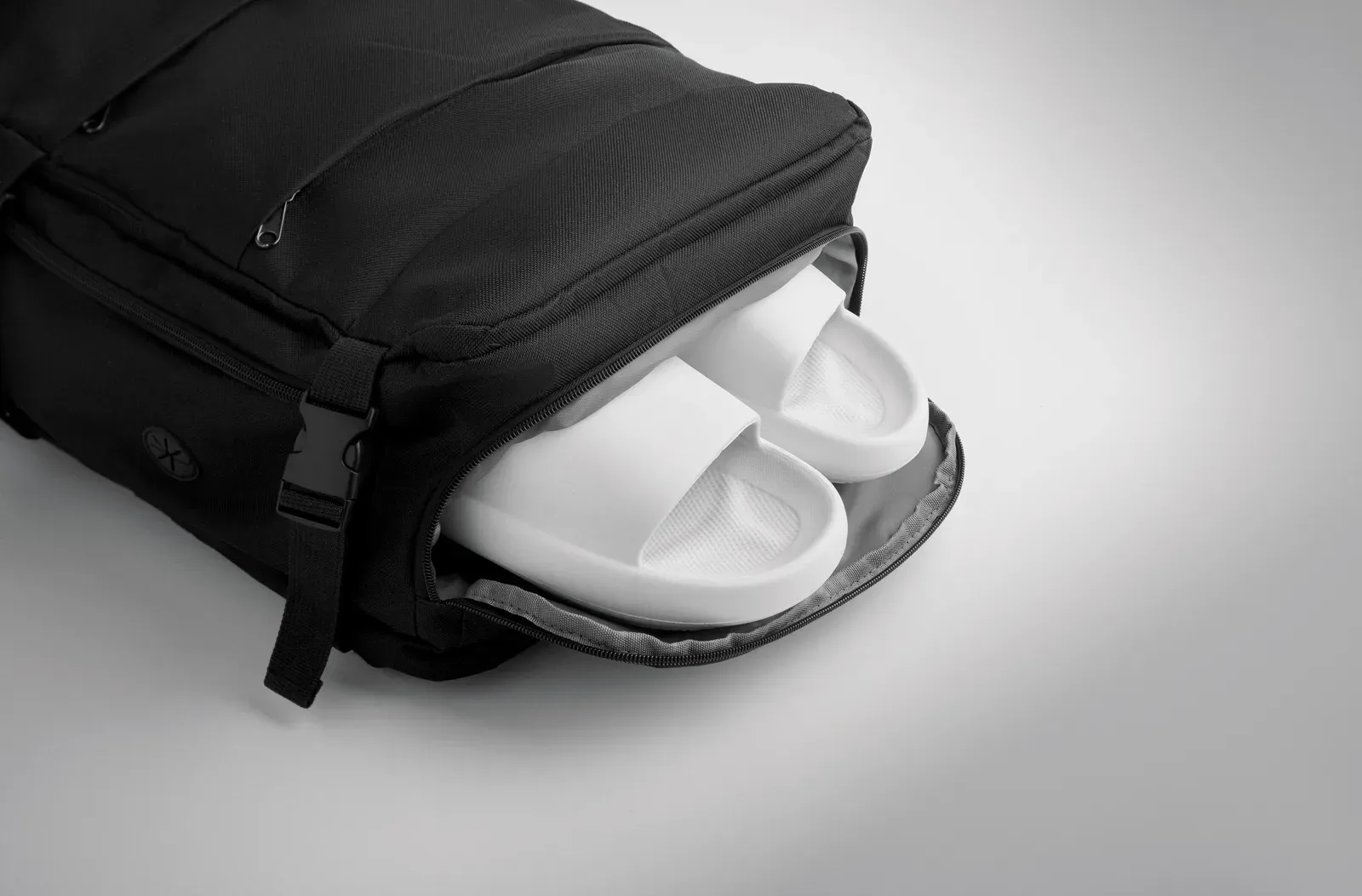 RPET Backpack Flyhigh with Shoe Division 30X20X40 cm MO2784 B2B — Black