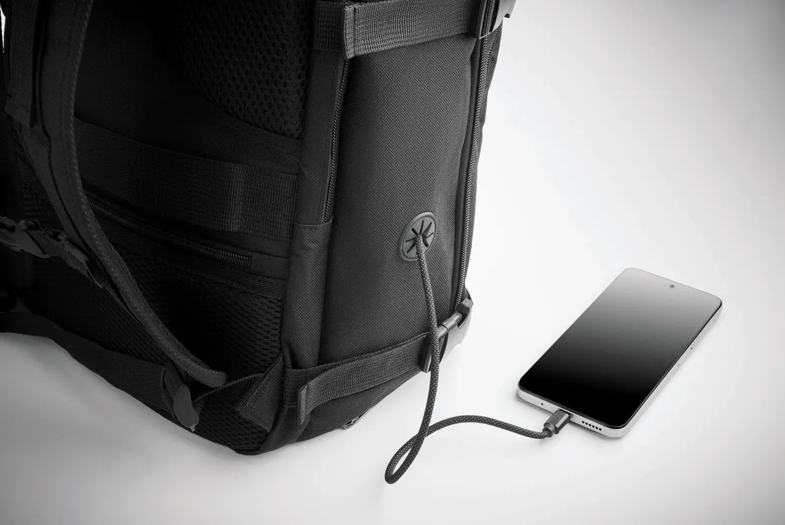 RPET Backpack Flyhigh with Shoe Division 30X20X40 cm MO2784 B2B — Black
