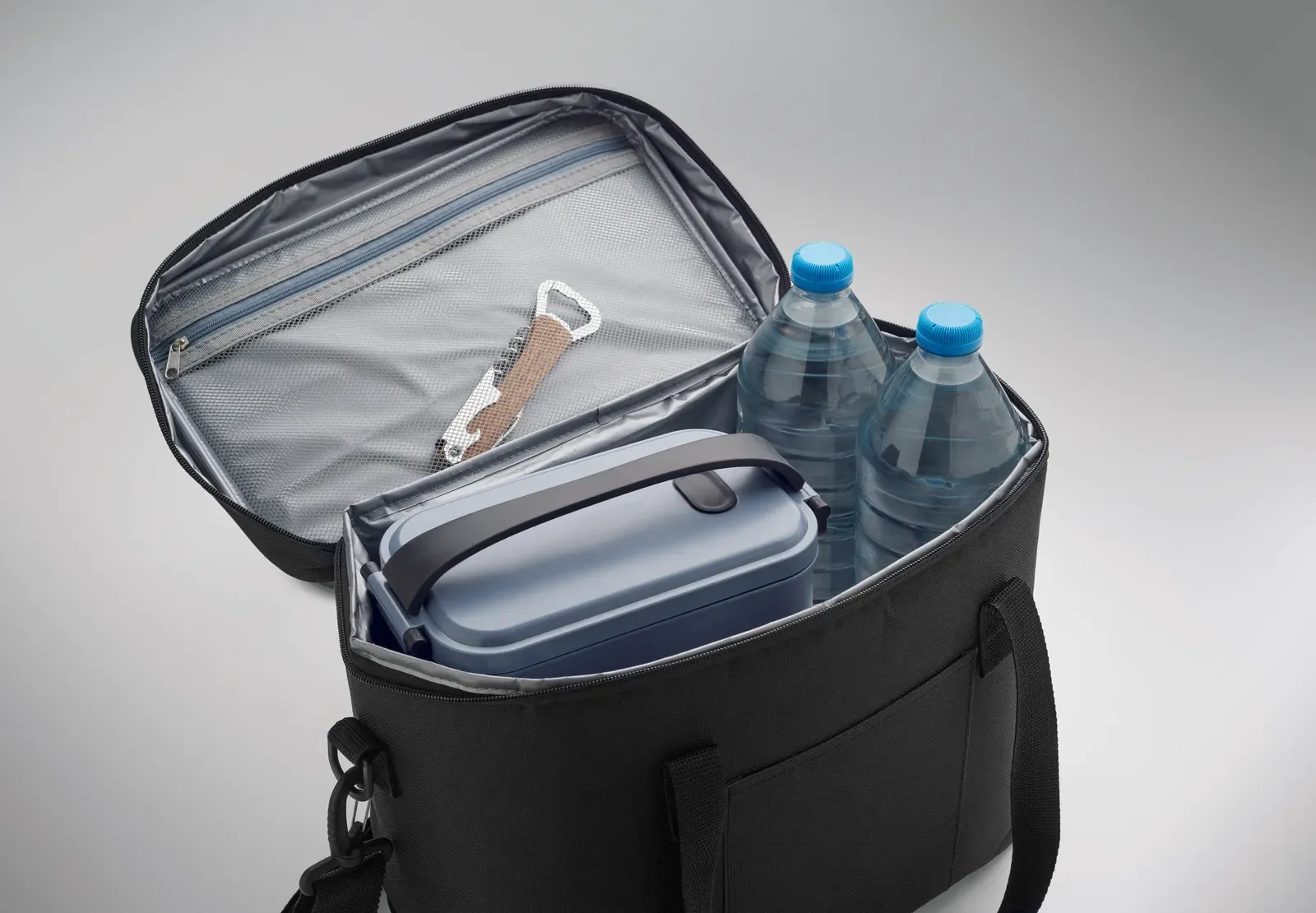 RPET Cooler Bag Gelid with Adjustable Strap 32X19.5X29 cm MO2788 — Black