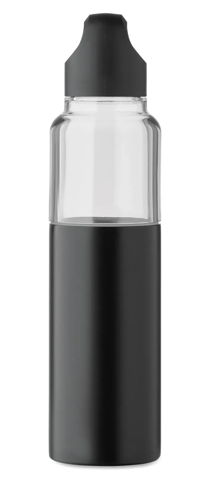 Dualuse – Refillable 2 in 1 Bottle in Tritan and Double Wall Tumbler Part in Recycled Stainless Steel — Black