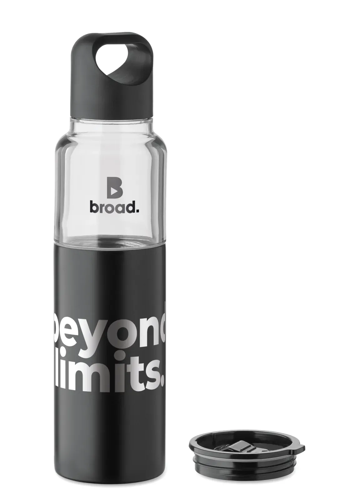 Dualuse – Refillable 2 in 1 Bottle in Tritan and Double Wall Tumbler Part in Recycled Stainless Steel — Black