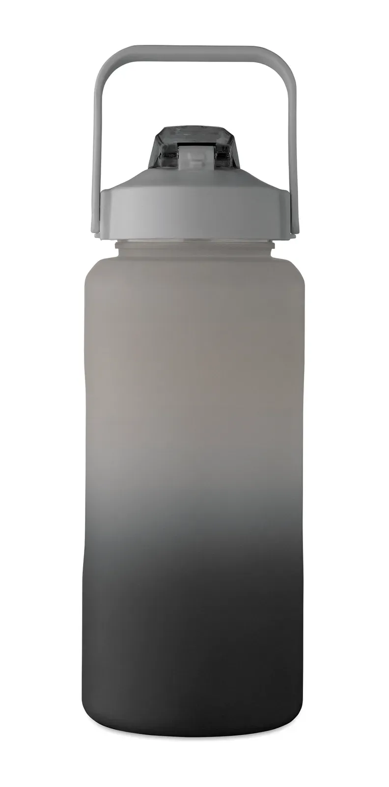 Activate Max – Motivational Water Bottle in RPET; Features an One-Hand Open Flip-Top Lid with Straw, Safety Lock, and Handle — Black