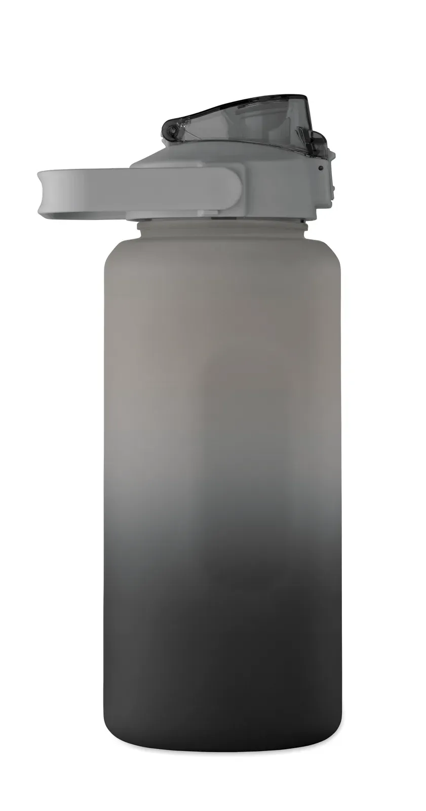 Activate Max – Motivational Water Bottle in RPET; Features an One-Hand Open Flip-Top Lid with Straw, Safety Lock, and Handle — Black