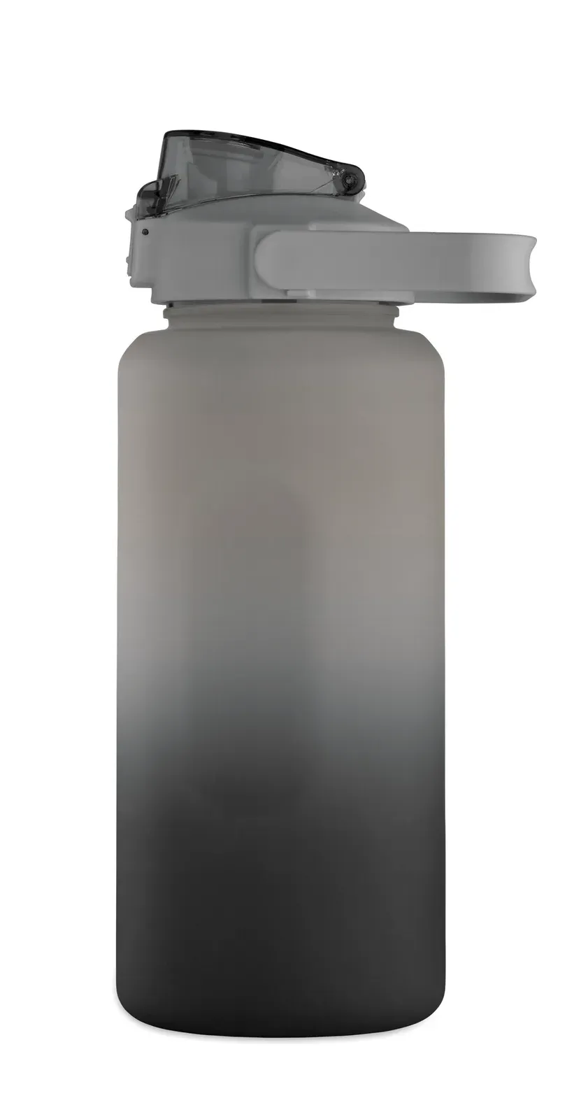 Activate Max – Motivational Water Bottle in RPET; Features an One-Hand Open Flip-Top Lid with Straw, Safety Lock, and Handle — Black