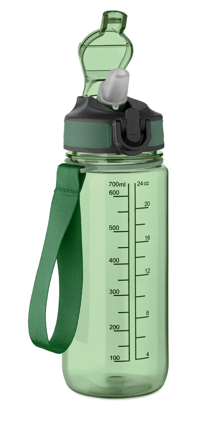 Enkel – Motivational Sports Water Bottle in RPET with Integrated Straw, Soft Silicone Mouth Piece