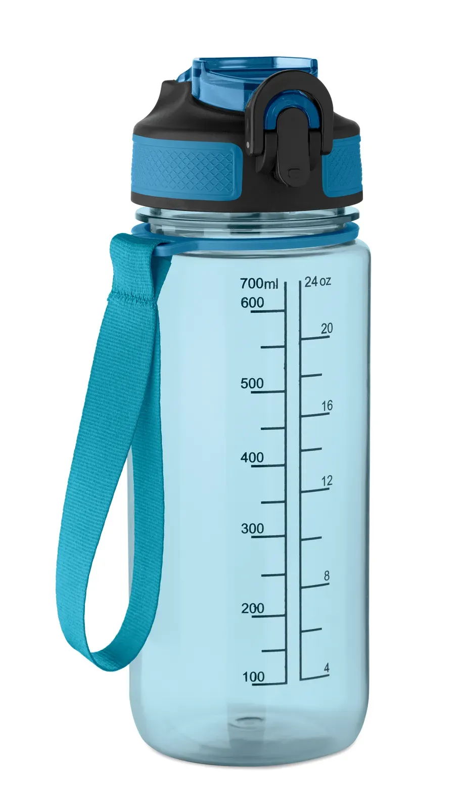 Enkel – Motivational Sports Water Bottle in RPET with Integrated Straw, Soft Silicone Mouth Piece
