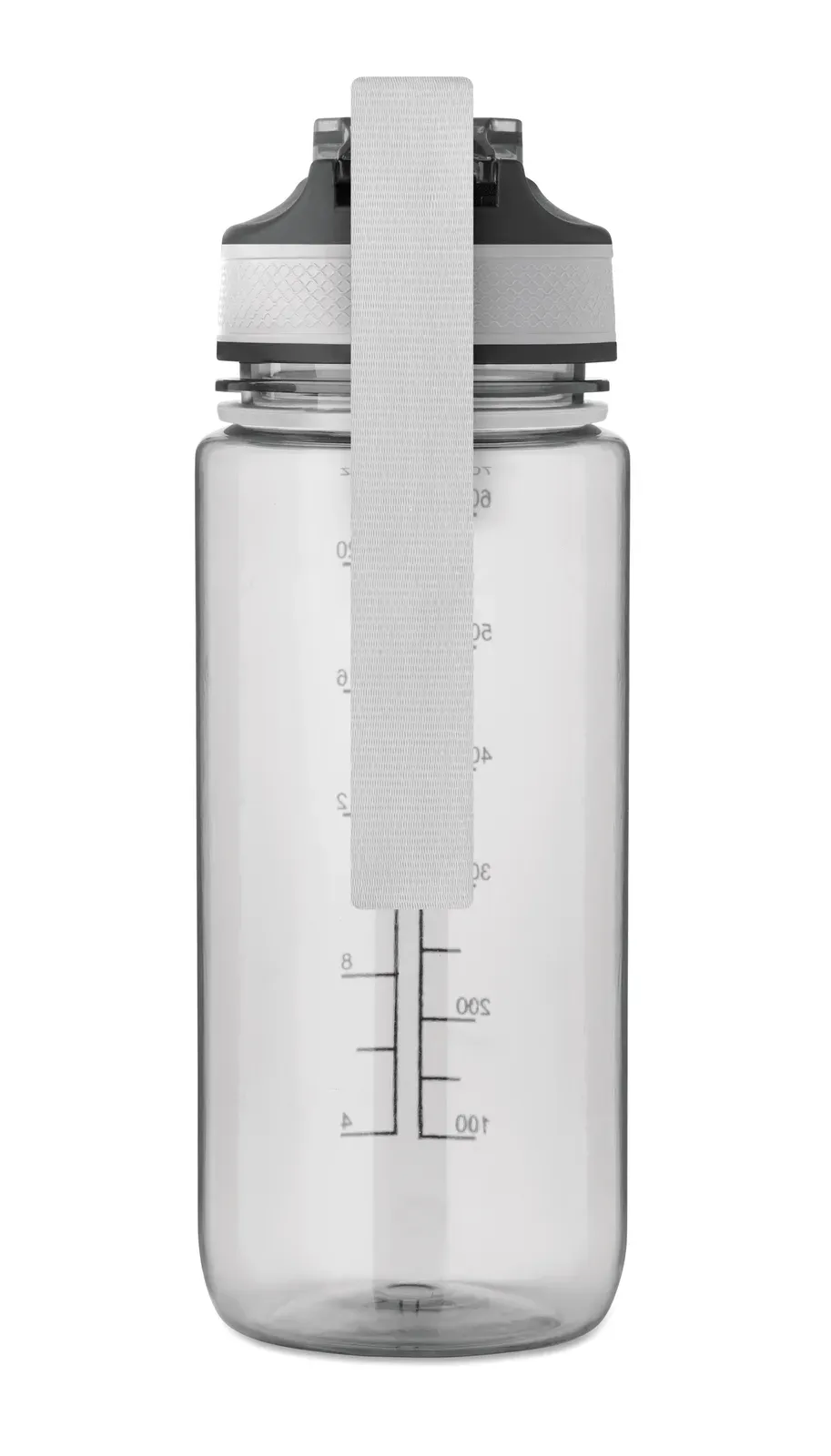 Enkel – Motivational Sports Water Bottle in RPET with Integrated Straw, Soft Silicone Mouth Piece — Transparent