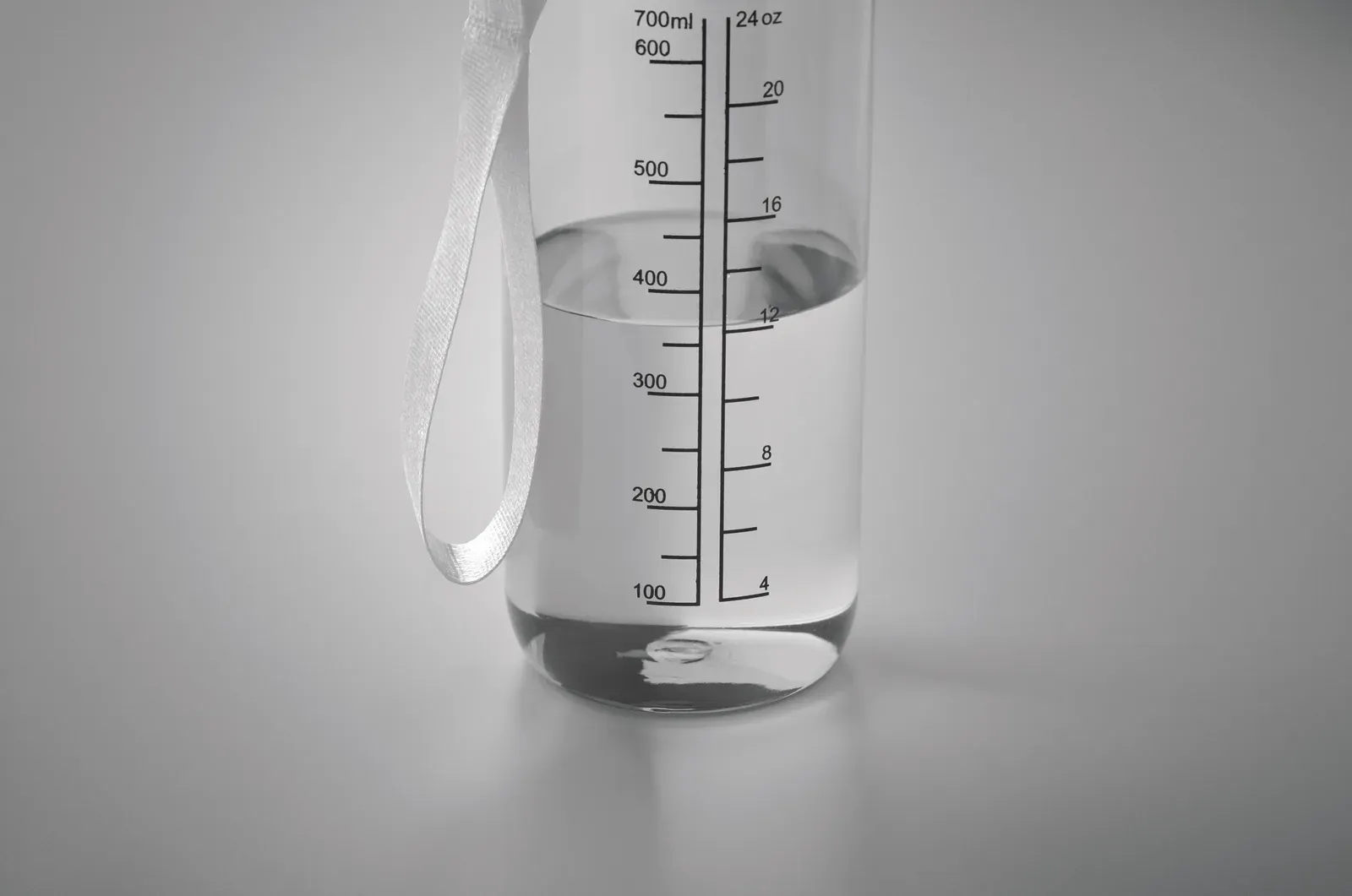 Enkel – Motivational Sports Water Bottle in RPET with Integrated Straw, Soft Silicone Mouth Piece — Transparent