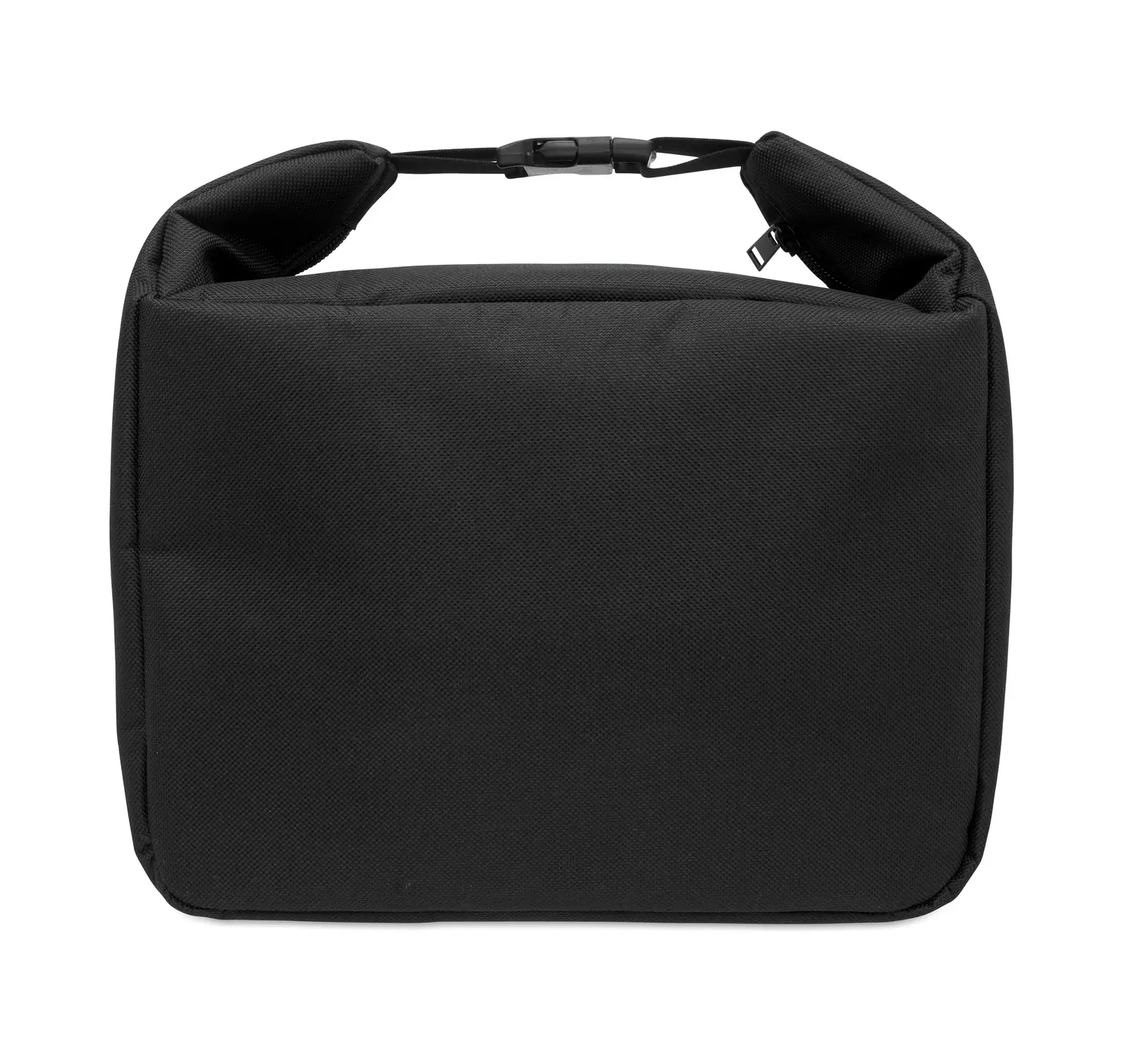 RPET Cooler Bag Wintry with Zippered Pocket 18.5X12X26 cm MO2810 — Black