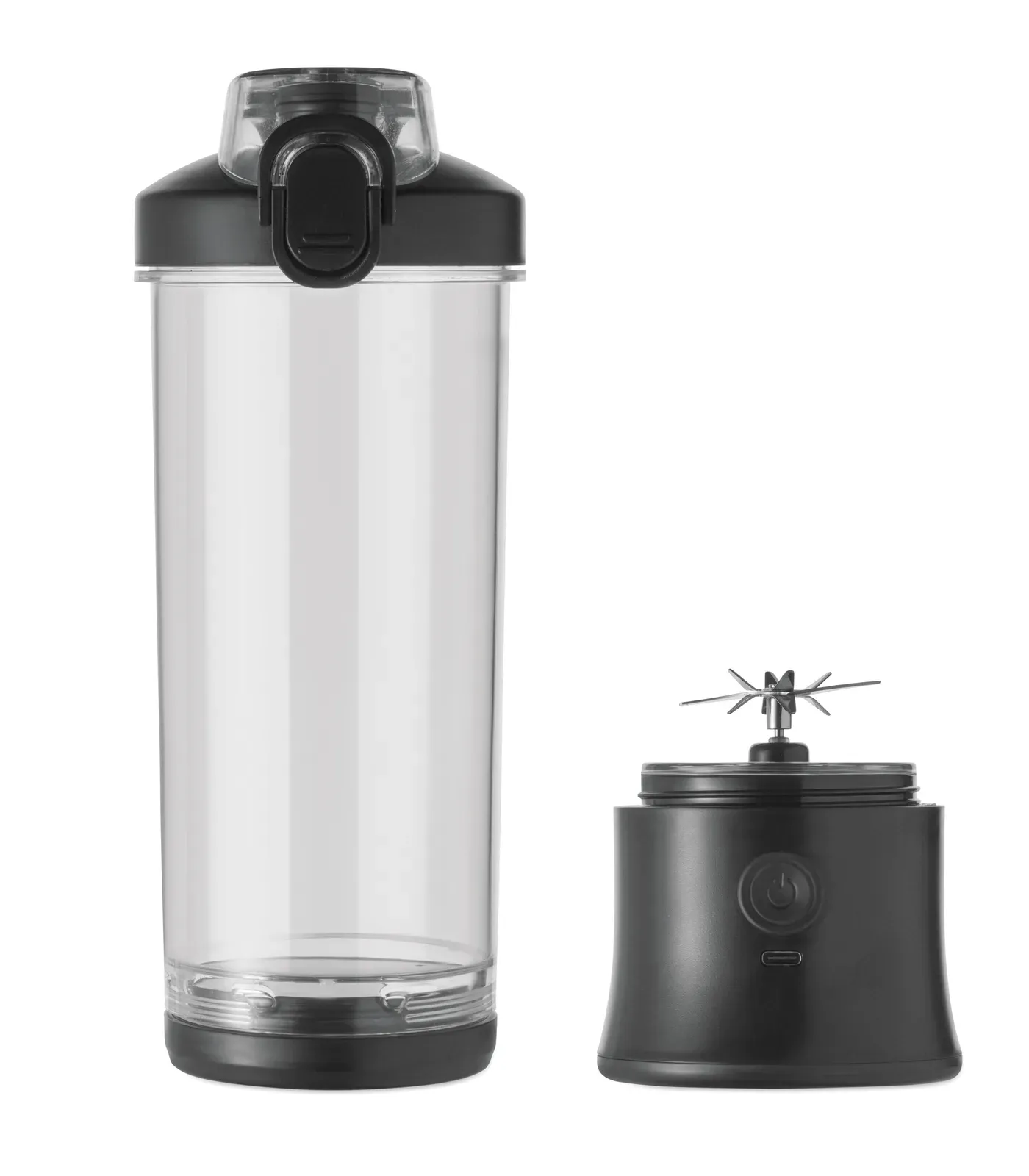 Mixie – Portable Blender Cup in PCTG with PP Lid, Extra Drink Lid and Carry Loop; Features 18000 Rpm Motor — Black