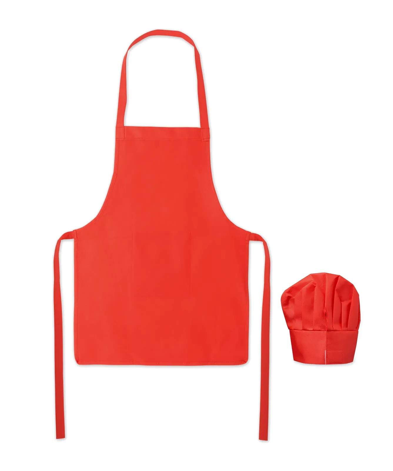 Kid Chef – Kids chef's Hat and Apron Set in RPET Non-Woven — Red