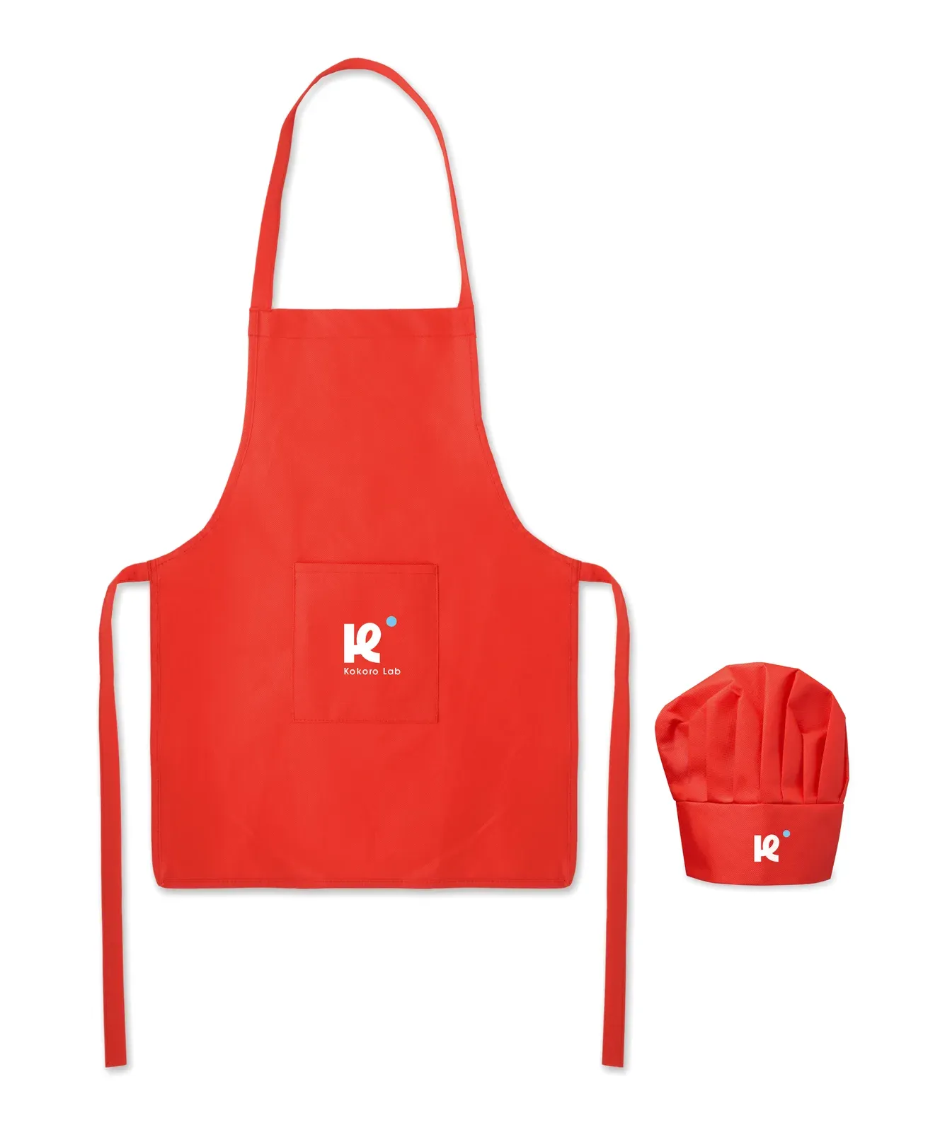 Kid Chef – Kids chef's Hat and Apron Set in RPET Non-Woven — Red
