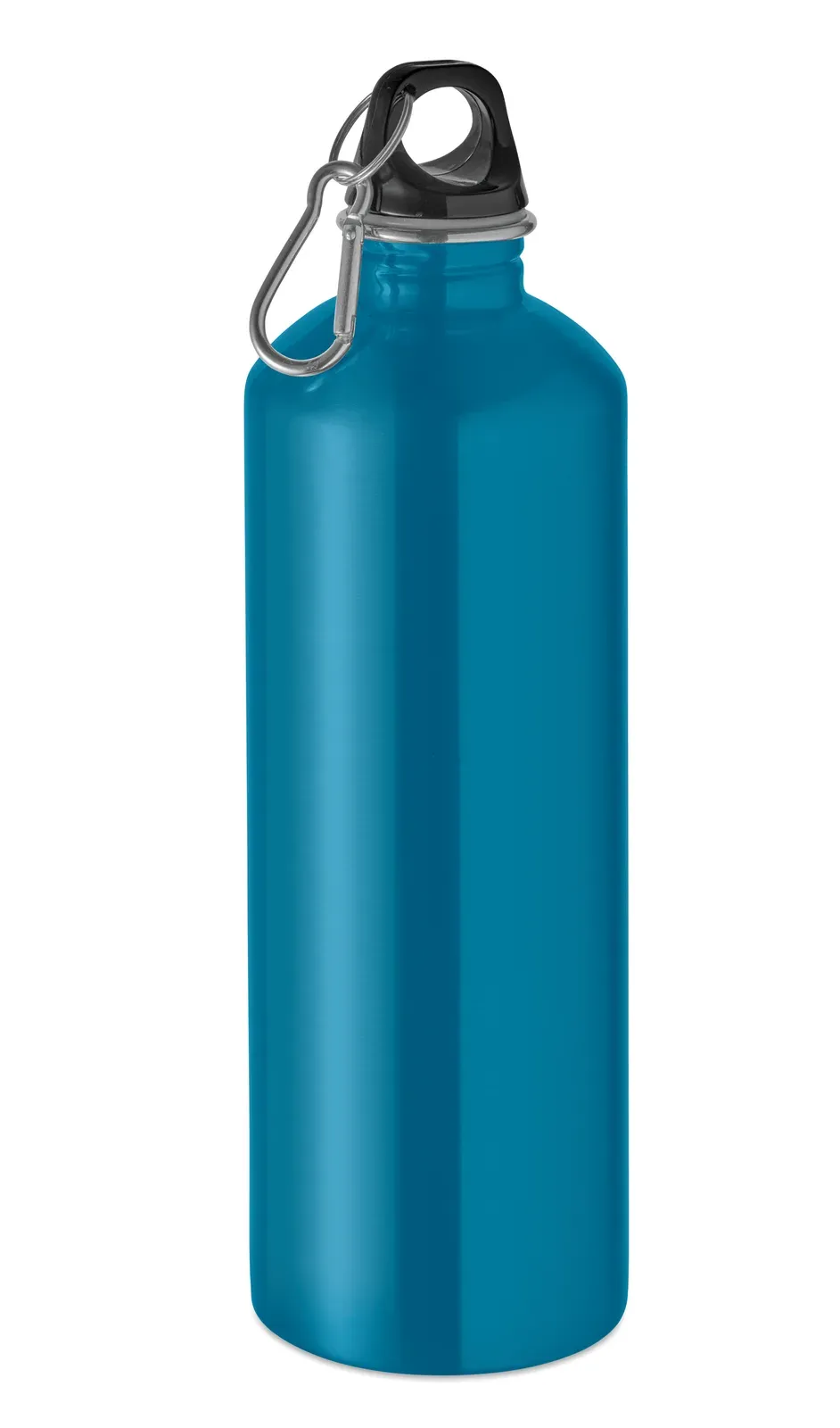 Re-One Moss – Single Wall Bottle (90% Recycled Stainless Steel and 10% Stainless Steel) with a PP Lid and Carabiner — Turquoise