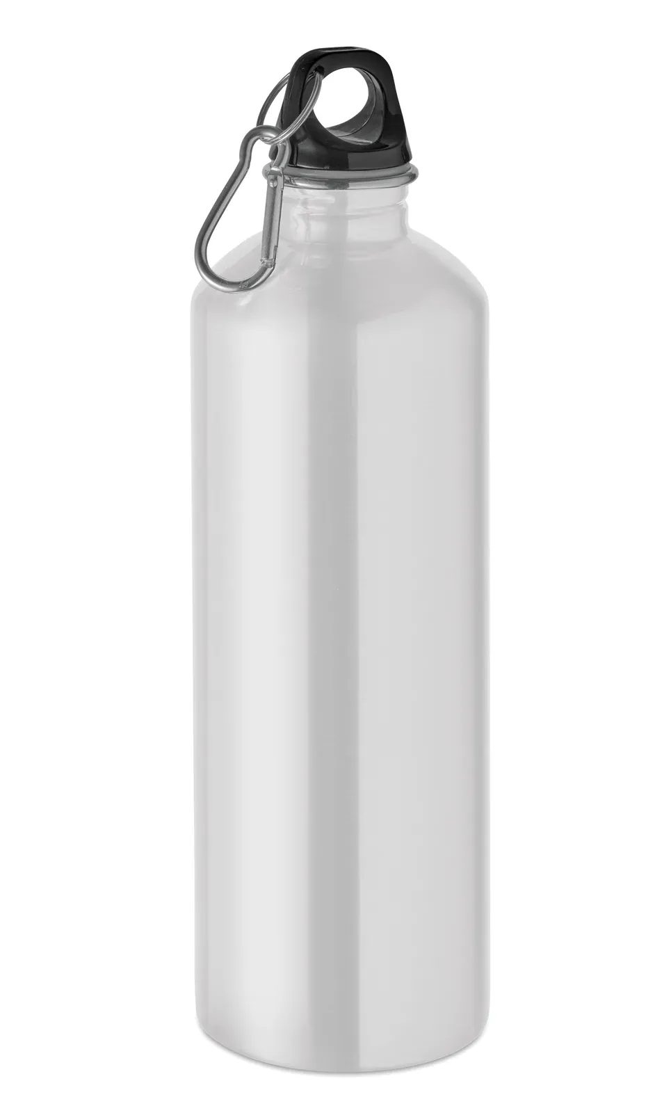 Re-One Moss – Single Wall Bottle (90% Recycled Stainless Steel and 10% Stainless Steel) with a PP Lid and Carabiner — White