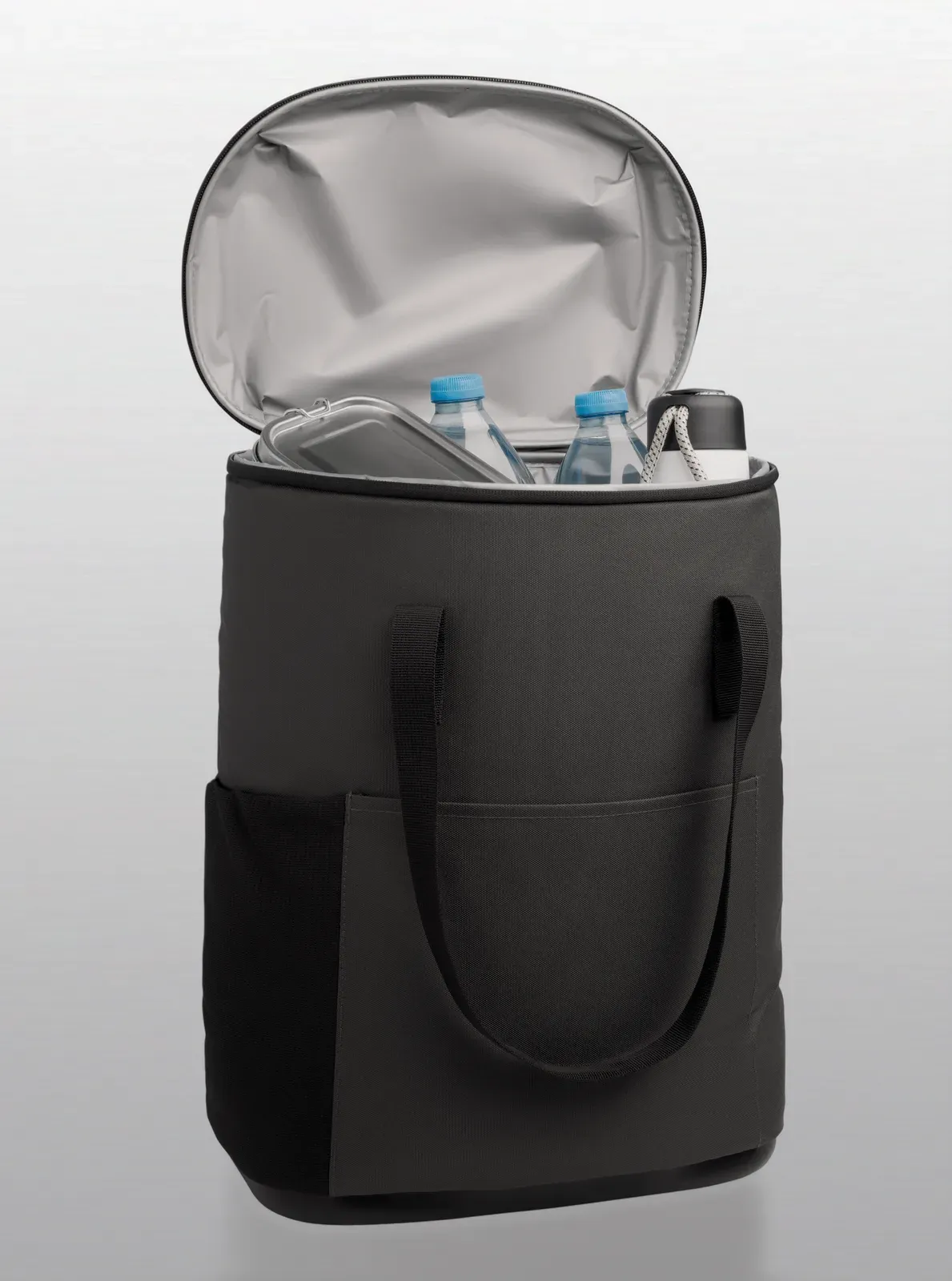RPET Cooler Bag Coldi with Zippered Pocket 33X20X46 cm MO2832 — Stone Grey