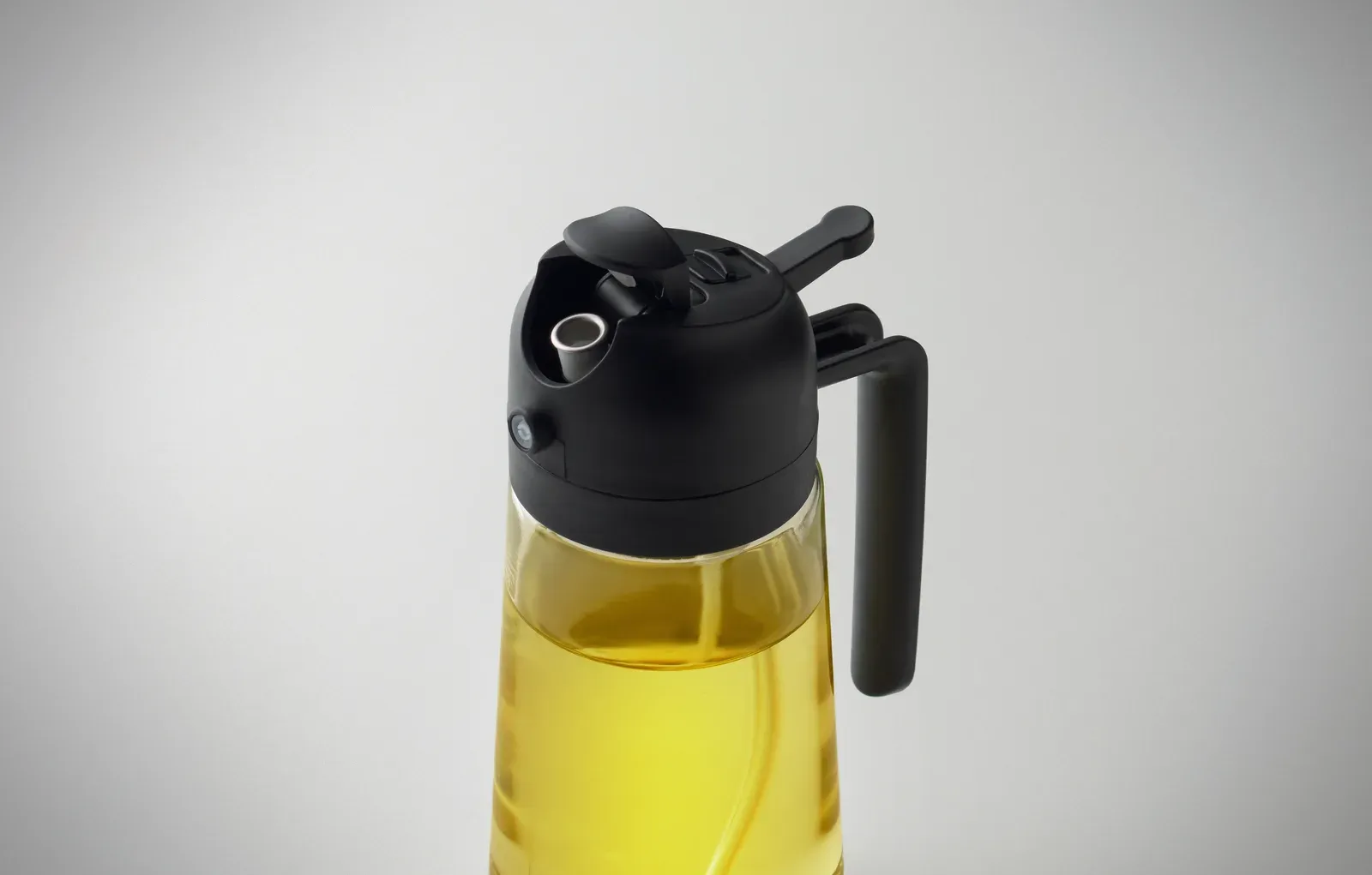 Dip – Borosilicate Glass Oil and Vinegar Bottle with Cork Stoppers — Black