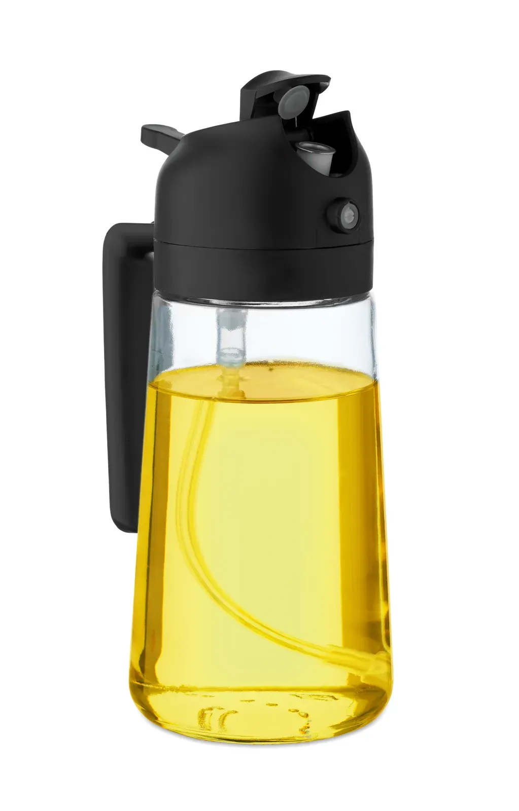 Dip – Borosilicate Glass Oil and Vinegar Bottle with Cork Stoppers — Black