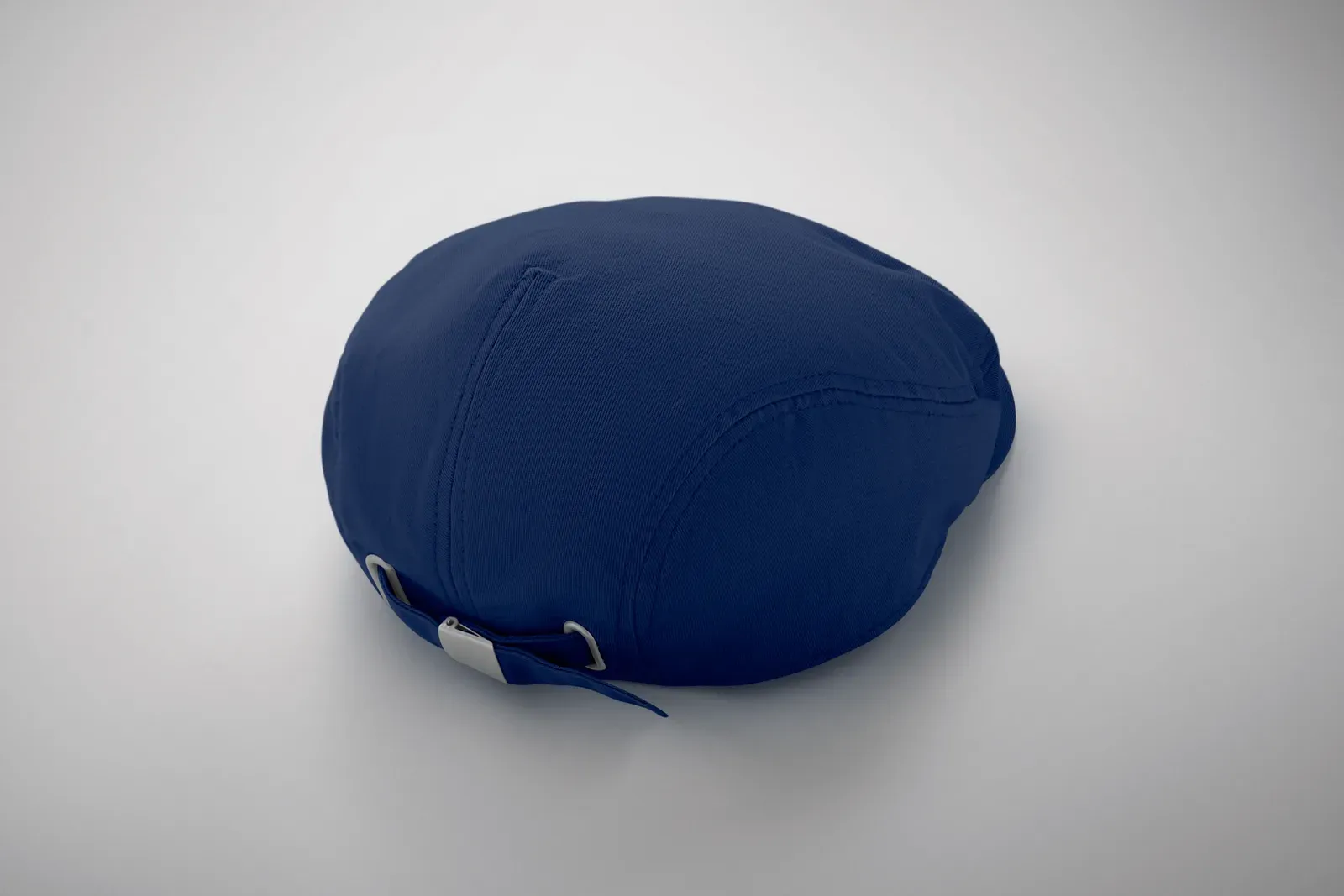 Flat Peak Newsboy Twill Cotton Cap — Blue