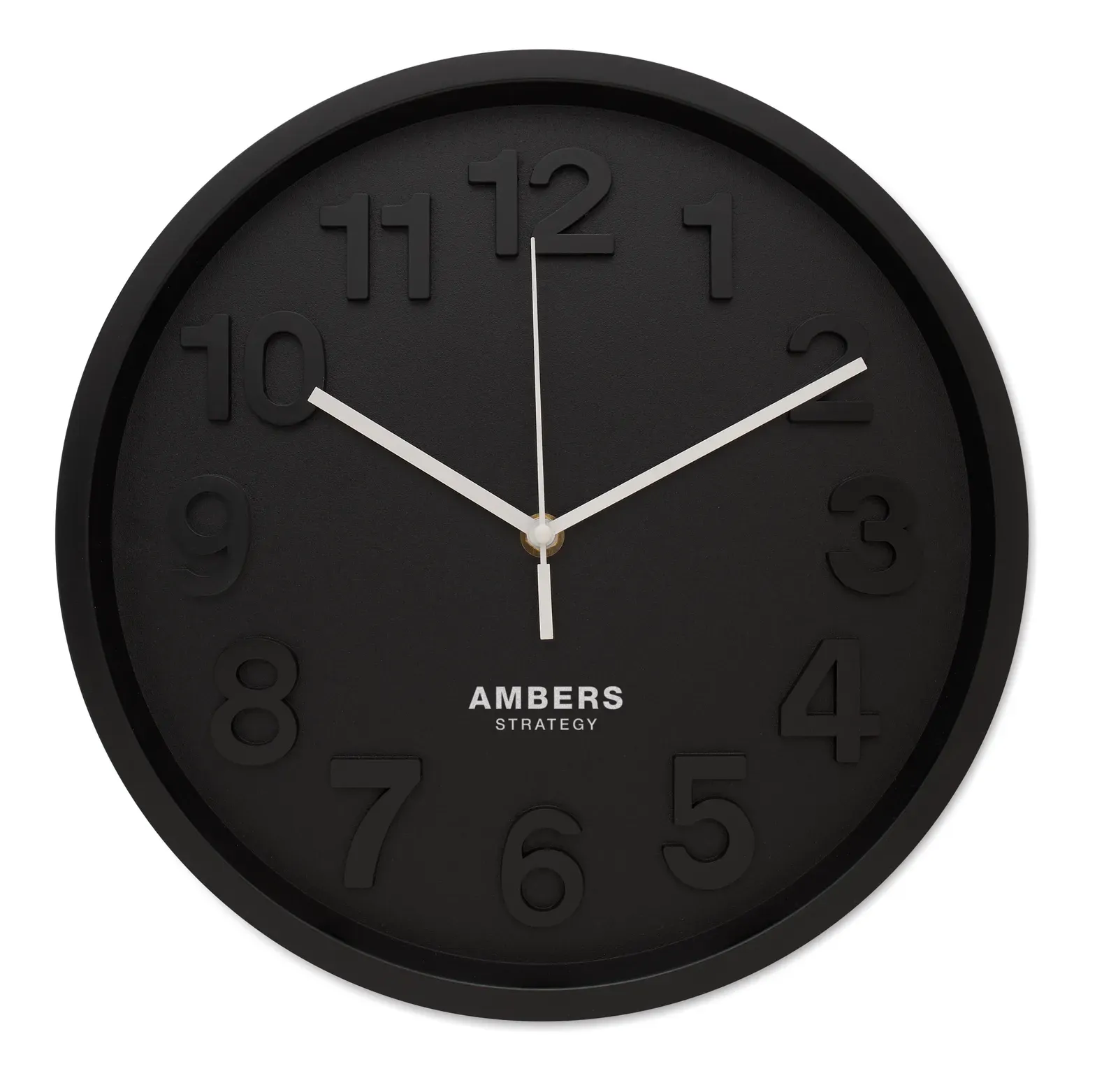 Muro Silent Wall Clock – Aluminium Hands — Black