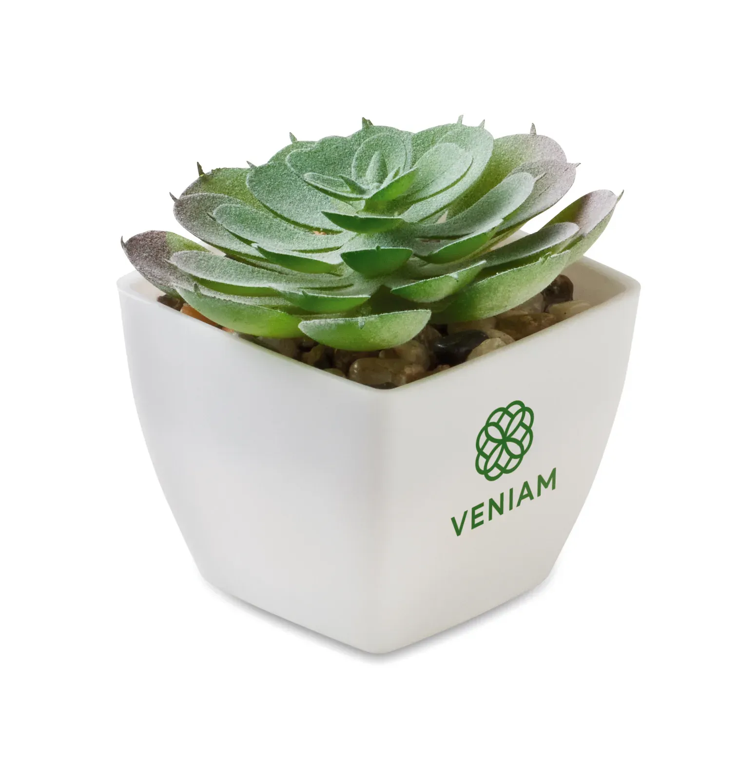 Artieche Mini Artificial Echeveria Plant — White