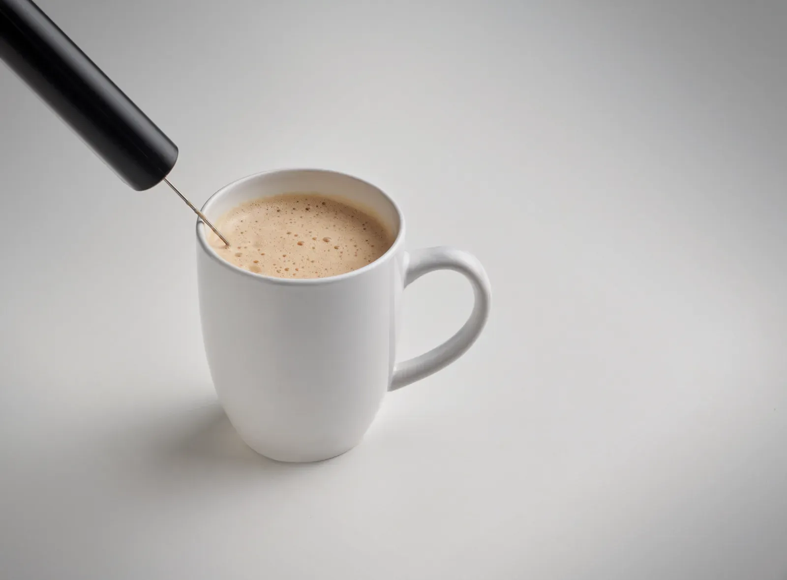 Froti – Handheld Electric Milk Frother in ABS with Matt Finish; Built-in Battery USB Type-C Rechargeable (Cable Included) — Black