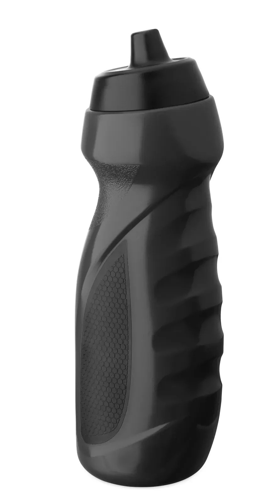 Fersk – Sports Bottle with Convenient Handgrip in Solid PE Plastic — Black