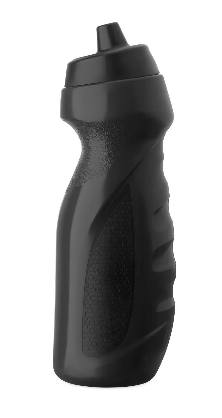Fersk – Sports Bottle with Convenient Handgrip in Solid PE Plastic — Black