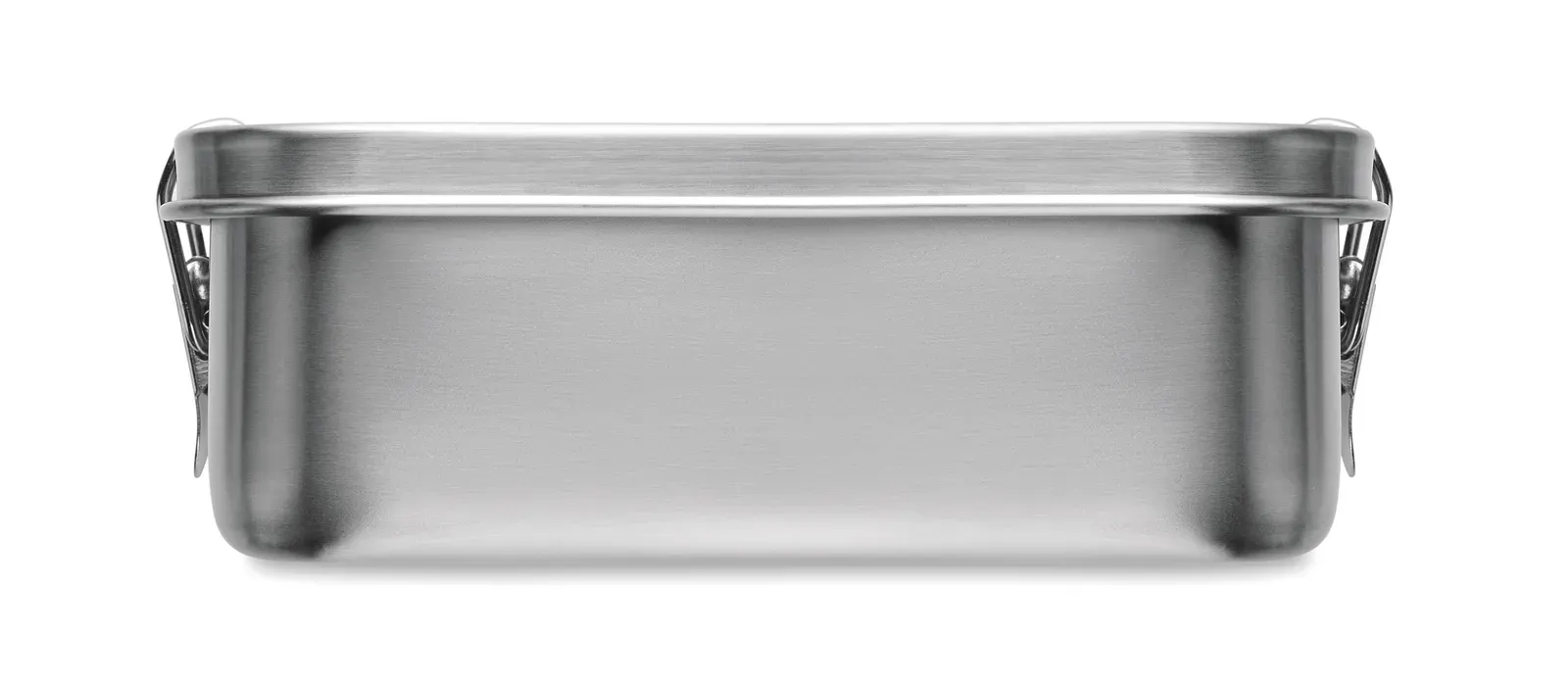 Gobuddy – Recycled Stainless Steel (90% Recycled Stainless Steel and 10% Stainless Steel) Lunch Box with Secure Side Buckles — Matt Silver