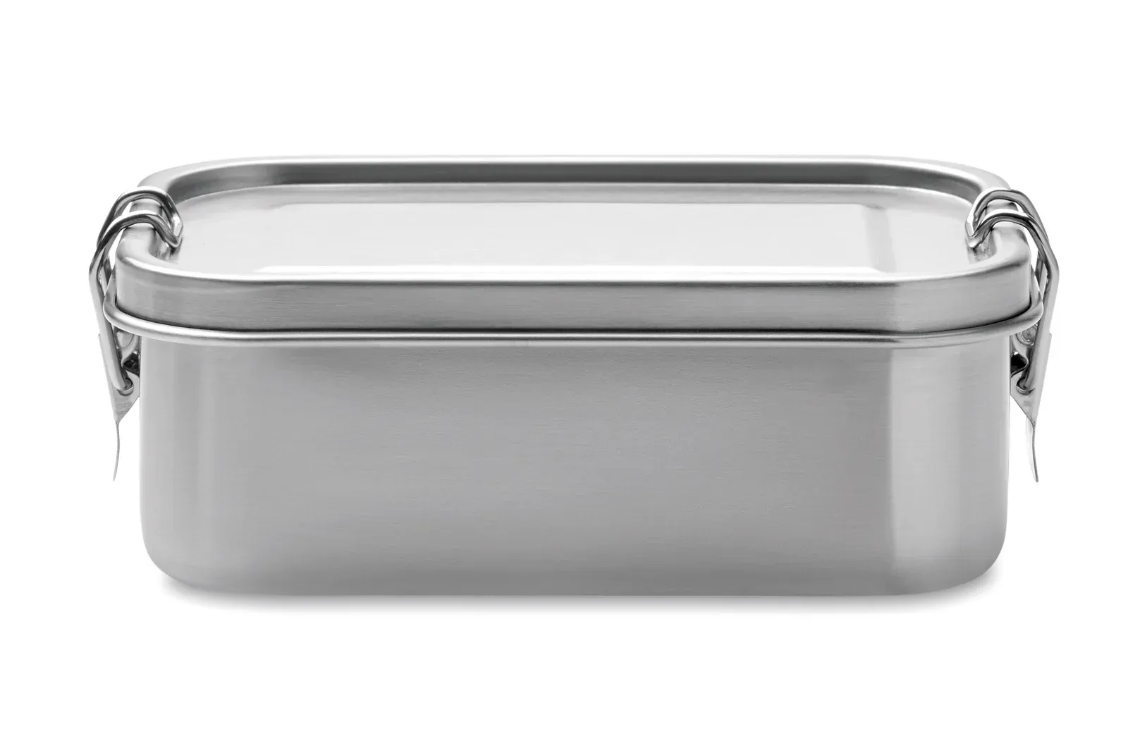 Gobuddy – Recycled Stainless Steel (90% Recycled Stainless Steel and 10% Stainless Steel) Lunch Box with Secure Side Buckles — Matt Silver