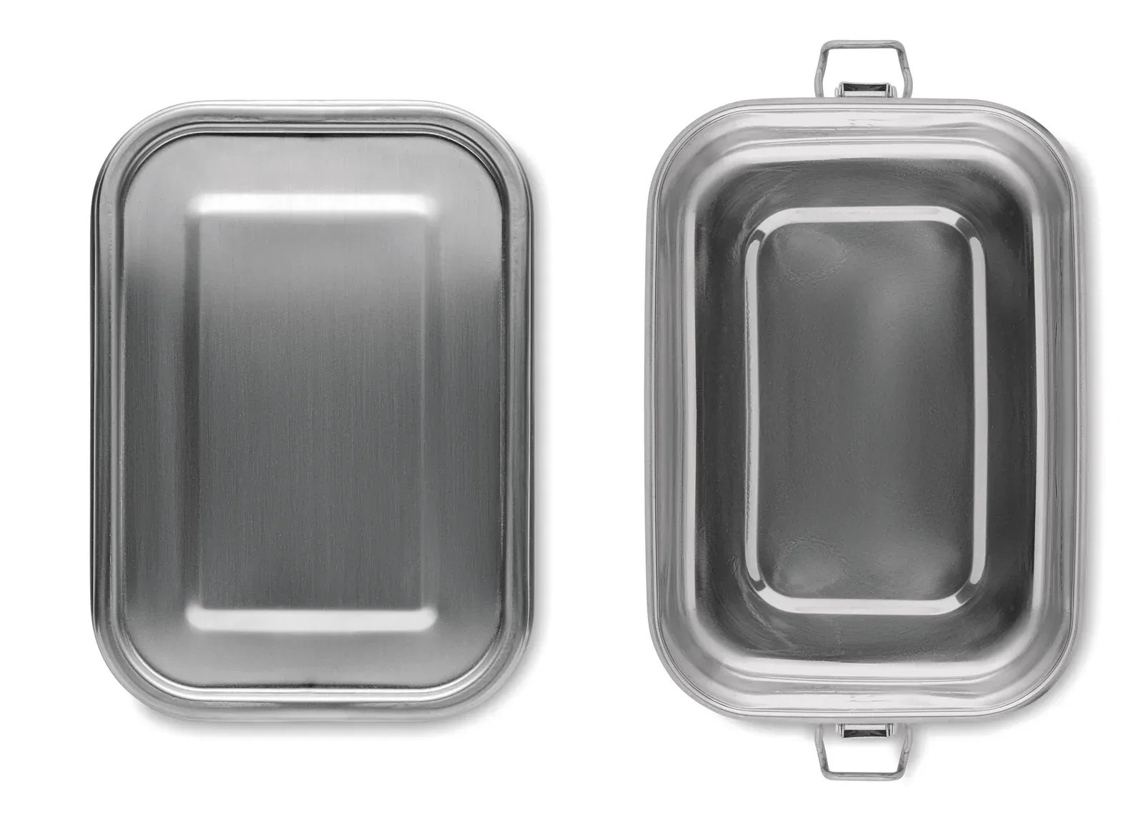 Gobuddy – Recycled Stainless Steel (90% Recycled Stainless Steel and 10% Stainless Steel) Lunch Box with Secure Side Buckles — Matt Silver