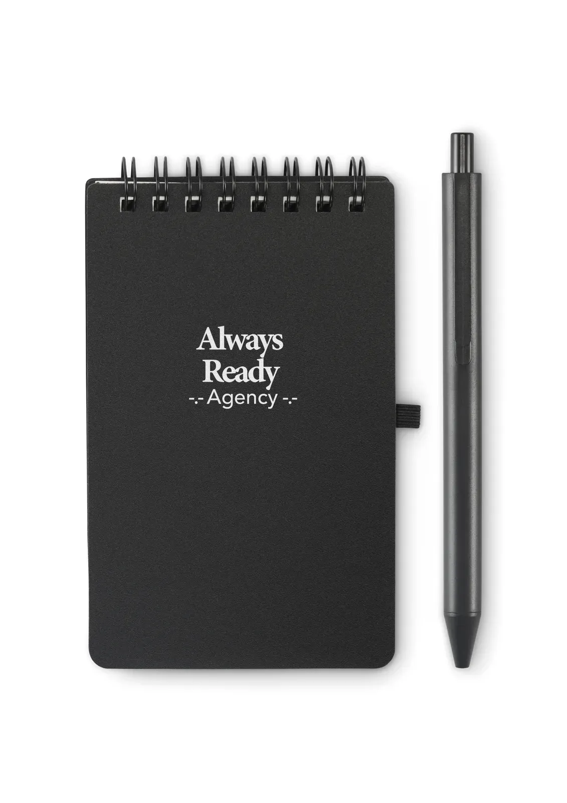 Kit Water-Repellent Notepad & Pen Set – Mineral Paper, 50-Sheet Lined Refill — Black