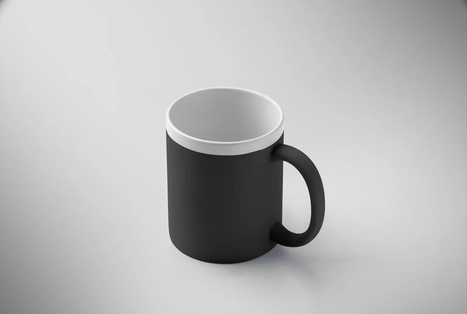 Mugiva – Stoneware Ceramic Mug with Matt Finish Exterior and White Inner and Rim; Suitable for Engraving — Black