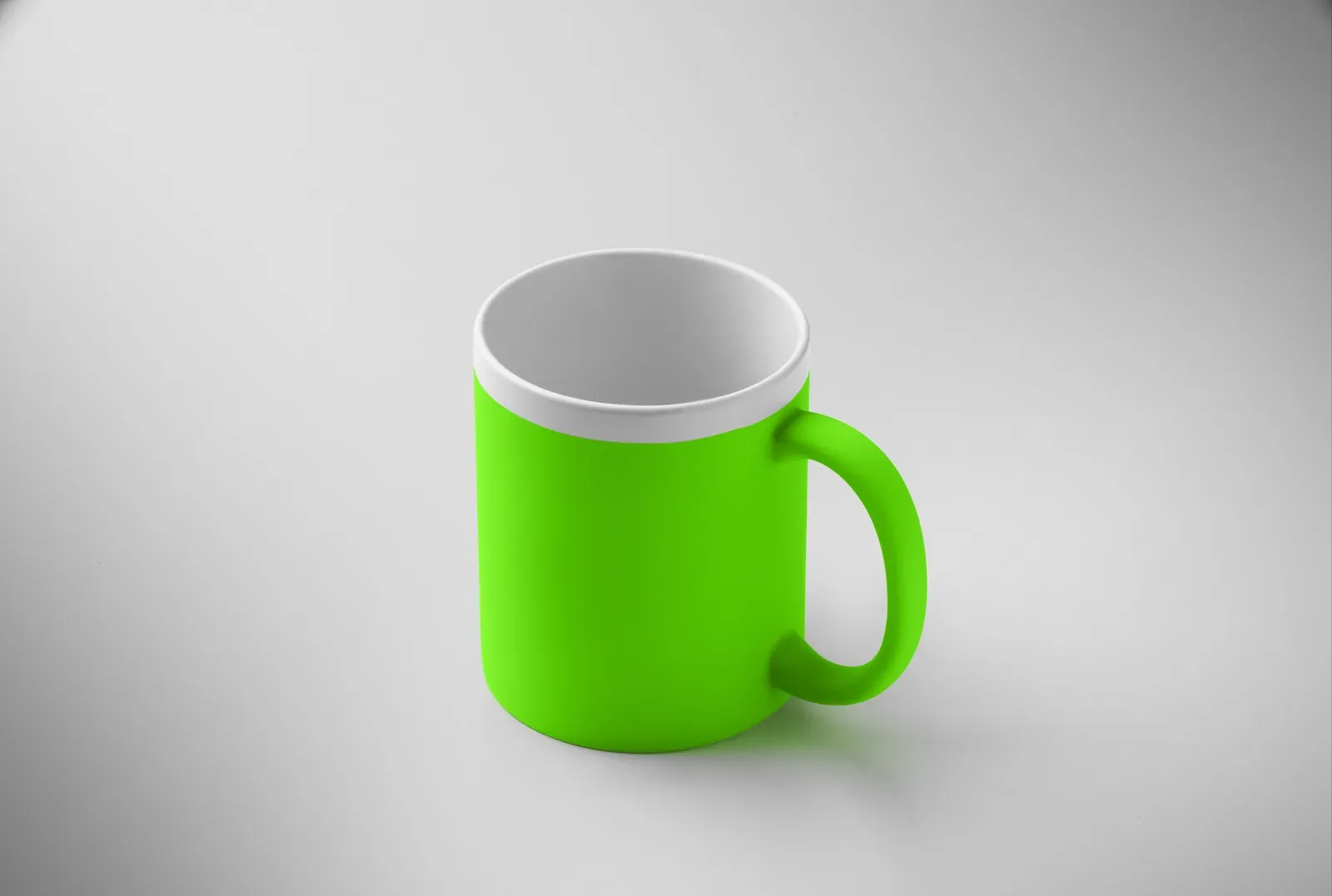 Mugiva – Stoneware Ceramic Mug with Matt Finish Exterior and White Inner and Rim; Suitable for Engraving — Neon Green