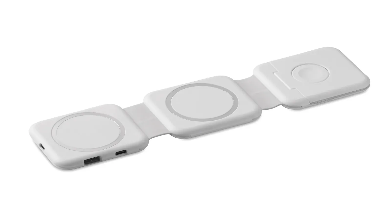 Rois Magnetic Charging Station – 3 Wireless Spots, USB-C/A Hub — White